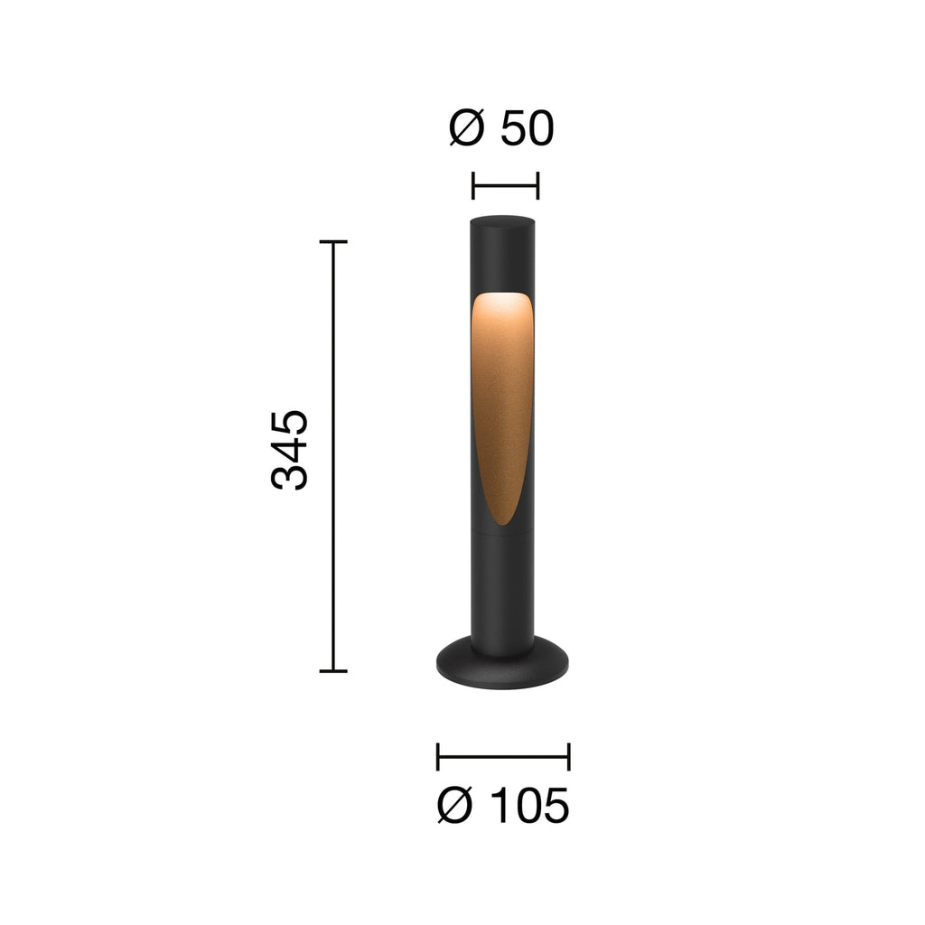 LED stolpelampe Flindt aluminium 35 cm IP44 Louis Poulsen nærbilde