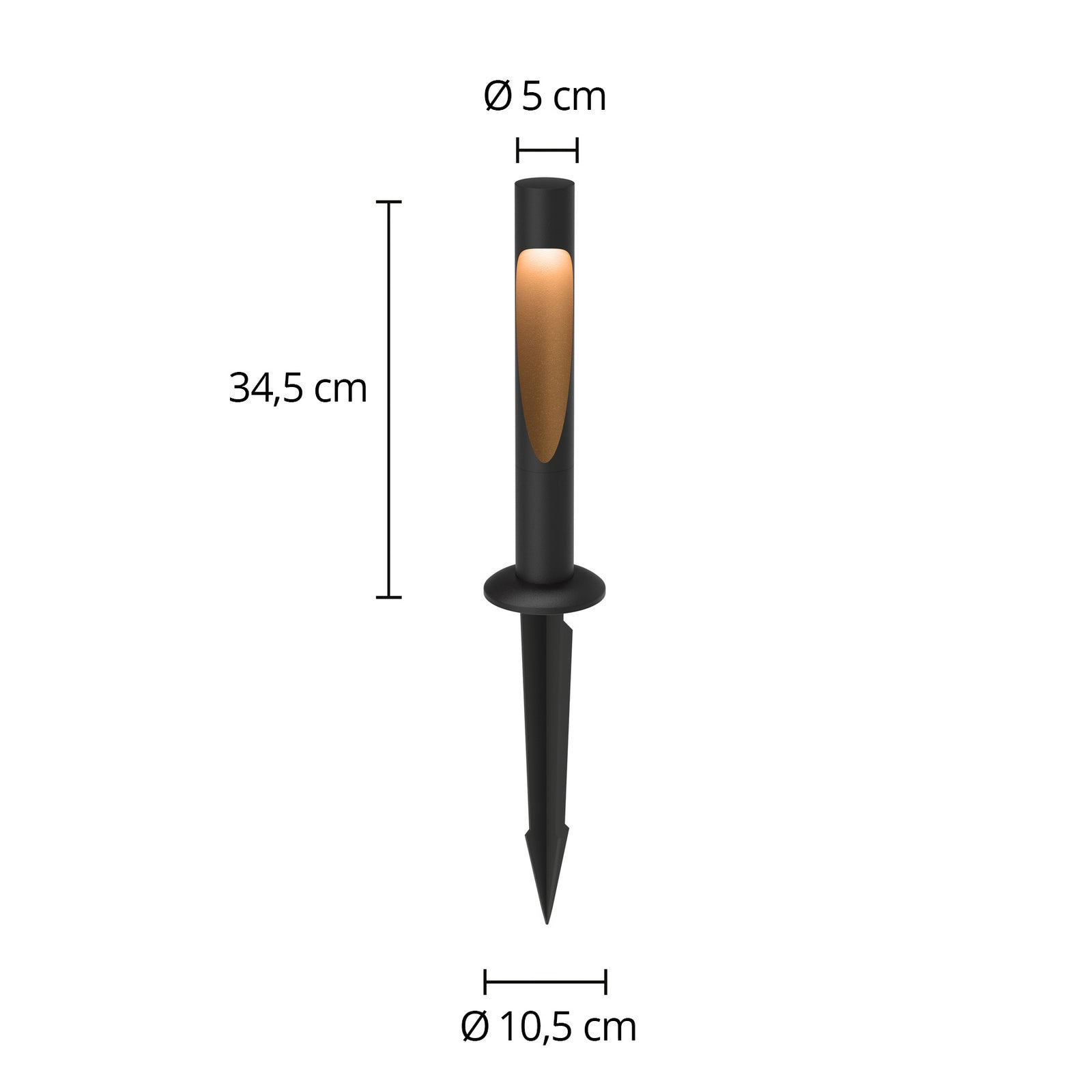 LED stolpelampe Flindt svart 35 cm 4000K IP44 Louis Poulsen bakside