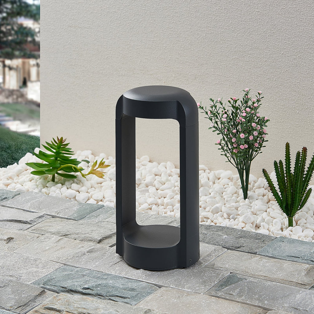 LED stolpelampe Habsa antrasitt detalj av lampehode