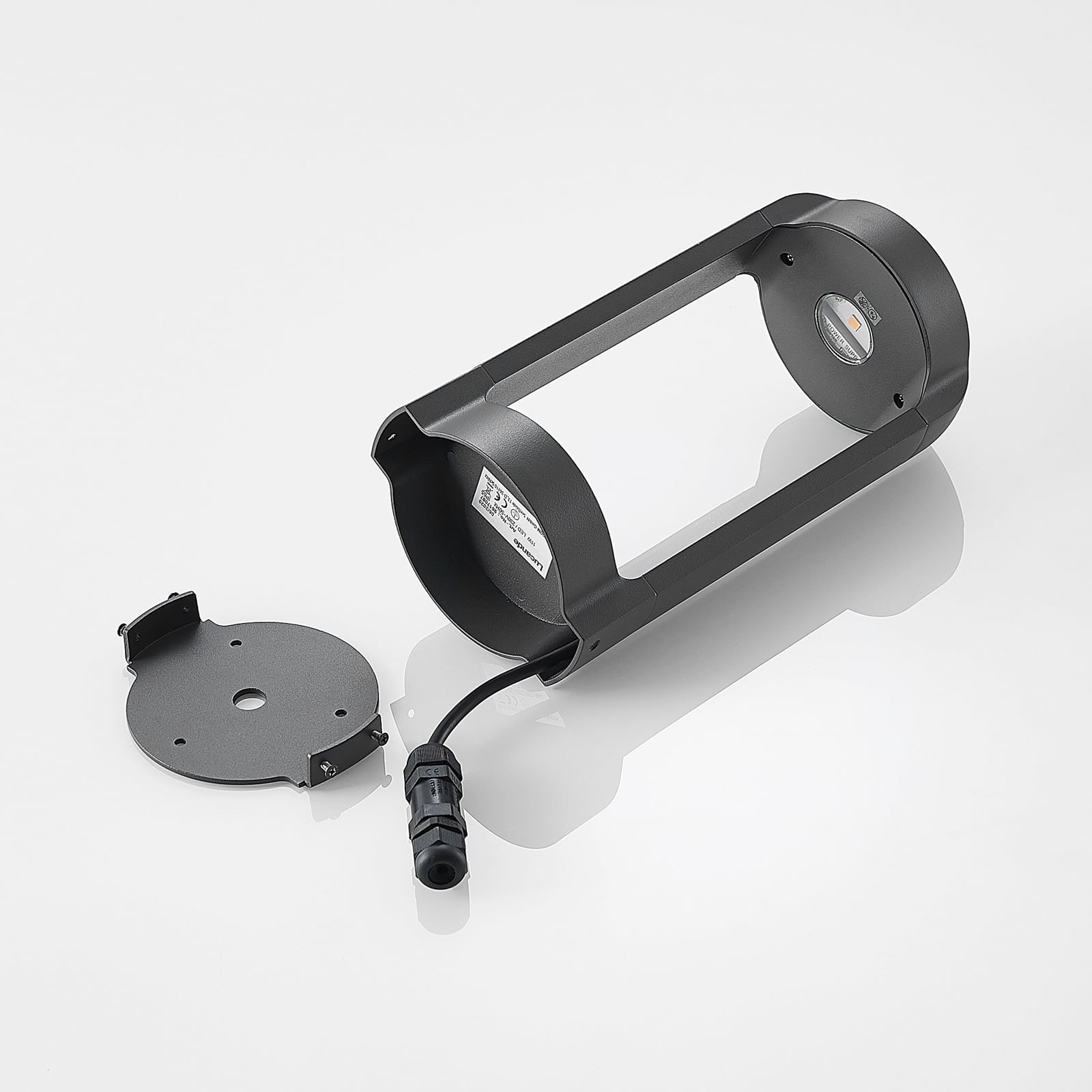 LED stolpelampe Habsa antrasitt aluminium og plast materiale