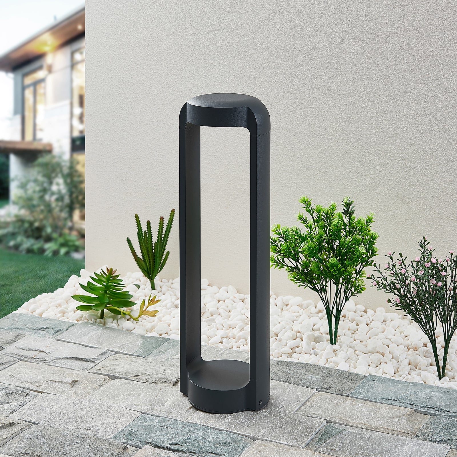 LED stolpelampe Habsa antrasitt aluminium 50 cm IP65 bakside