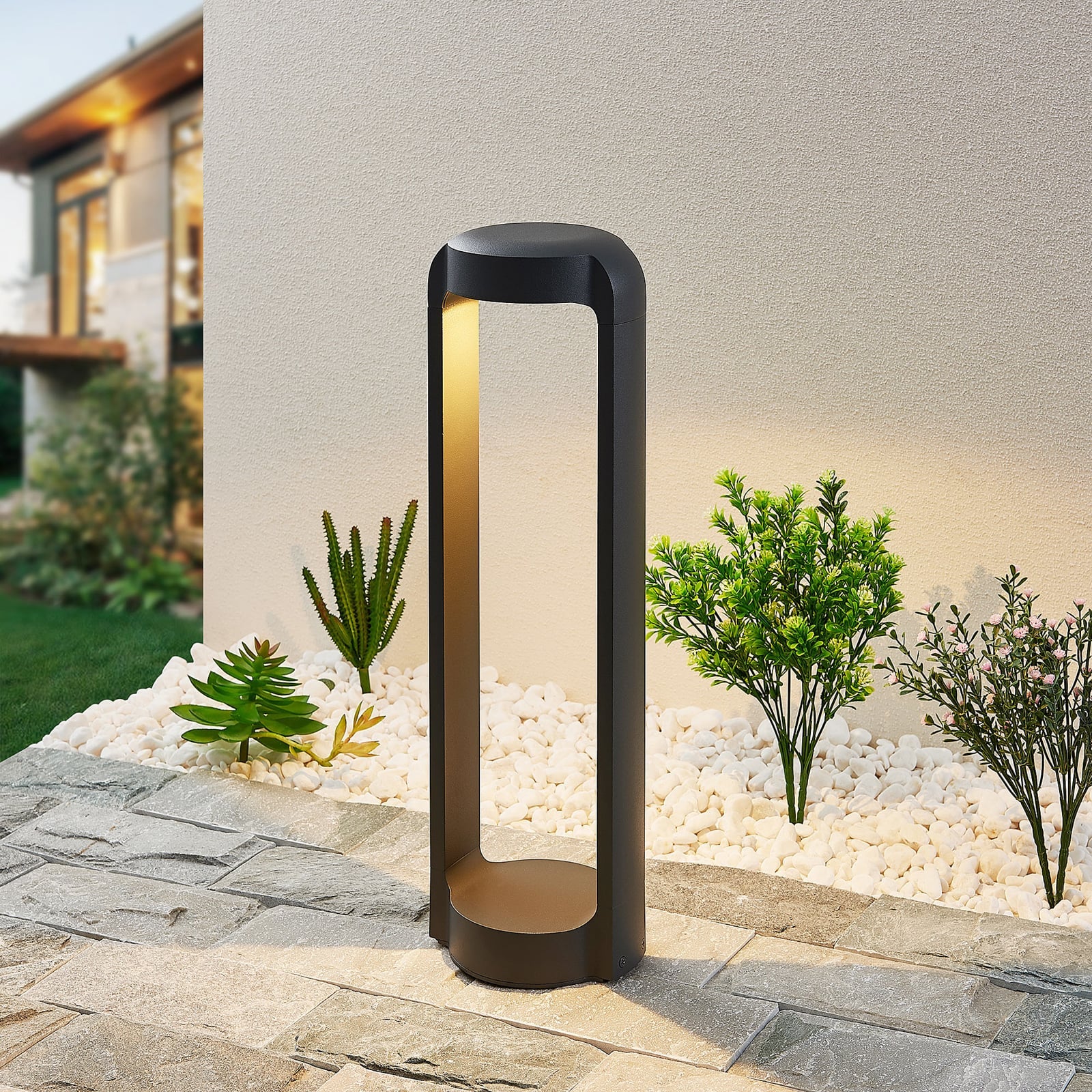 LED stolpelampe Habsa antrasitt aluminium 50 cm IP65 detalj av materialet