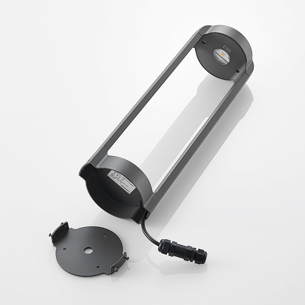 LED stolpelampe Habsa antrasitt aluminium 50 cm IP65 detalj av lampens topp