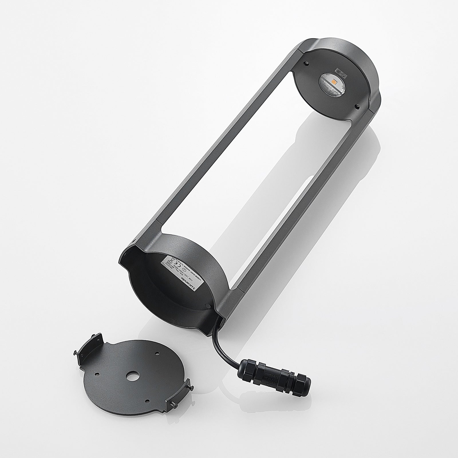 LED stolpelampe Habsa antrasitt aluminium 50 cm IP65 detalj av lampens topp