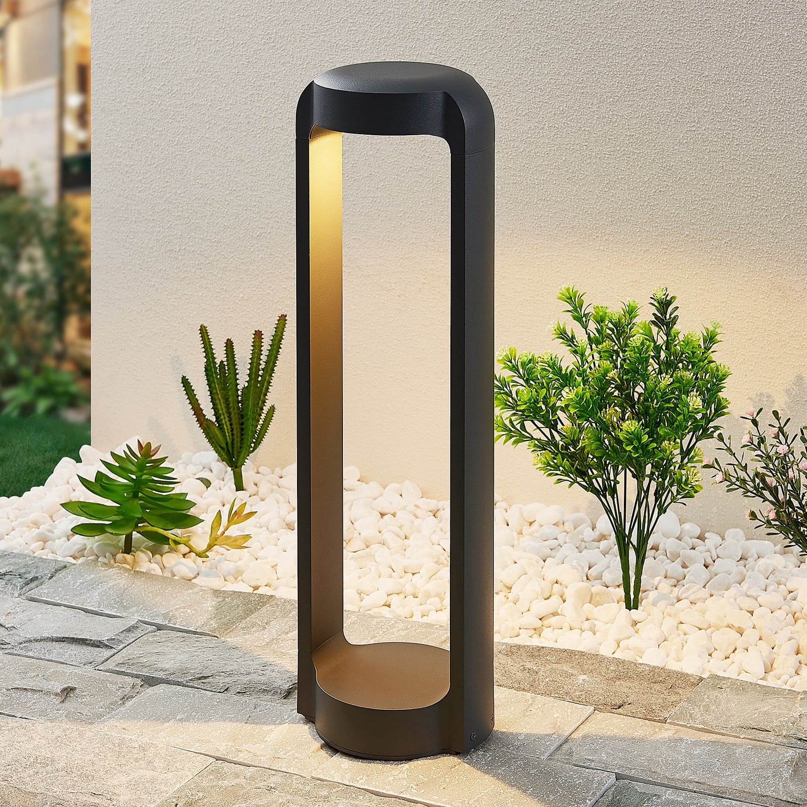 LED stolpelampe Habsa antrasitt aluminium 50 cm IP65 forfra