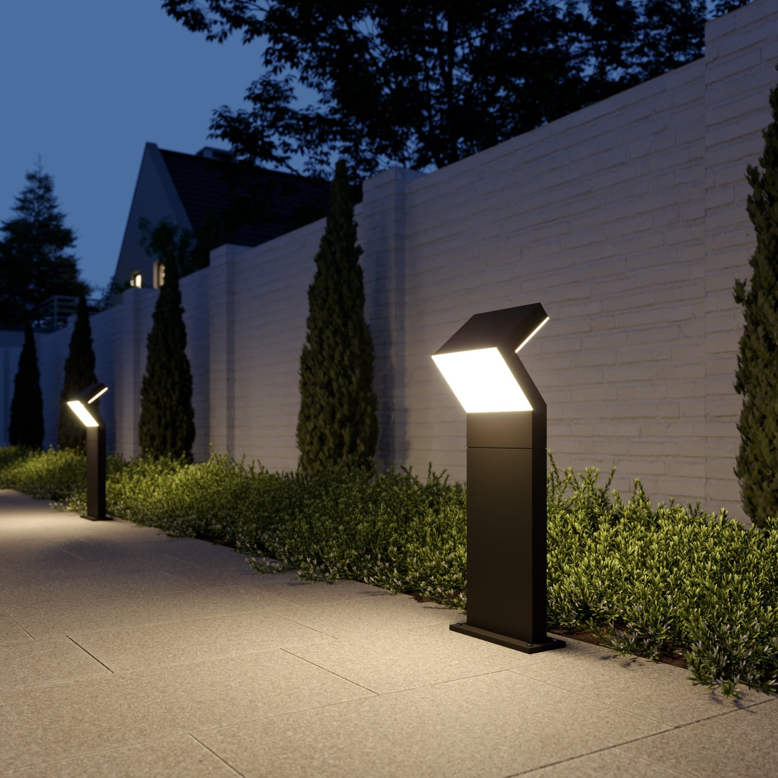 Bakside av LED stolpelampe Havin antrasitt aluminium 60 cm IP65