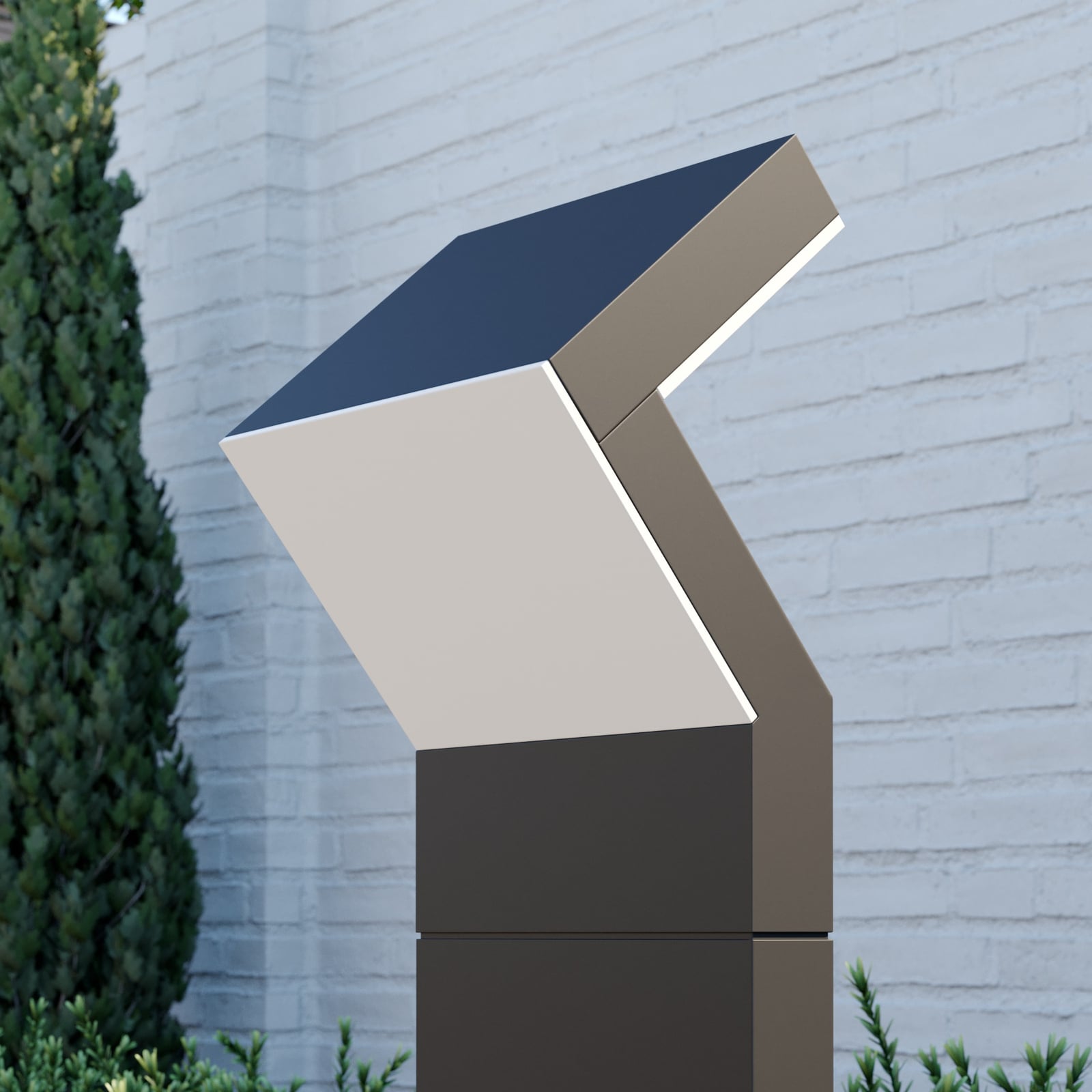 Nærbilde av LED stolpelampe Havin antrasitt aluminium 60 cm IP65
