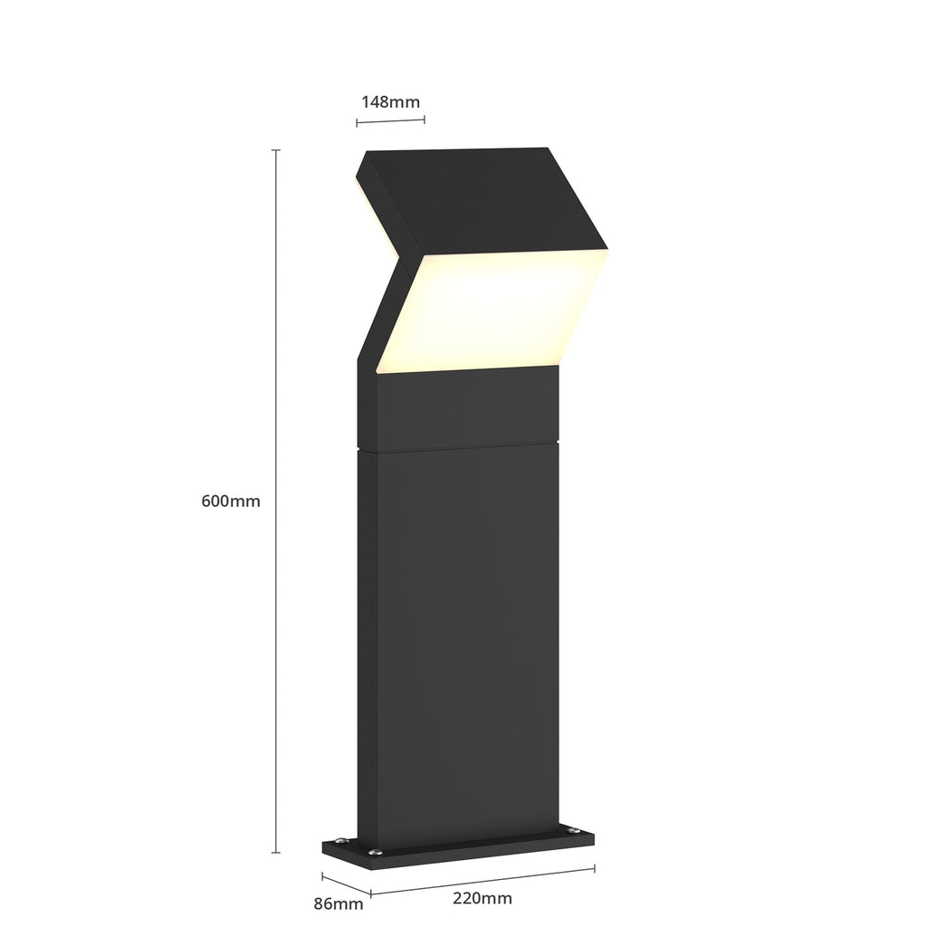 LED stolpelampe Havin antrasitt aluminium 60 cm IP65 - Arcchio