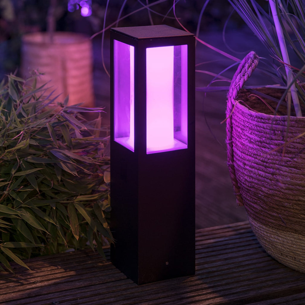 Detalj av LED stolpelampe Impress svart RGBW dimbar IP44