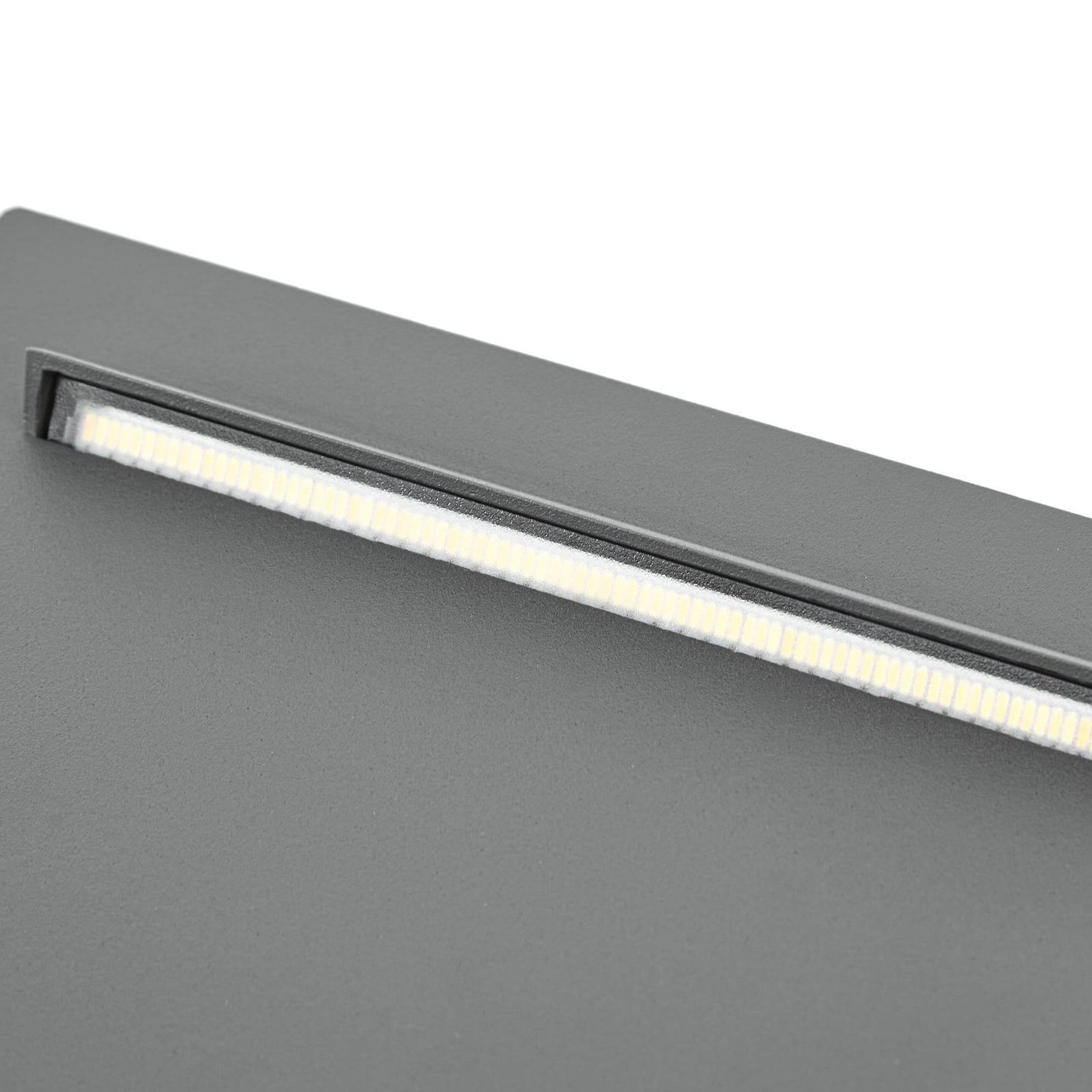 LED stolpelampe Joril antrasitt CCT 23 cm IP65 lyser opp uteområde