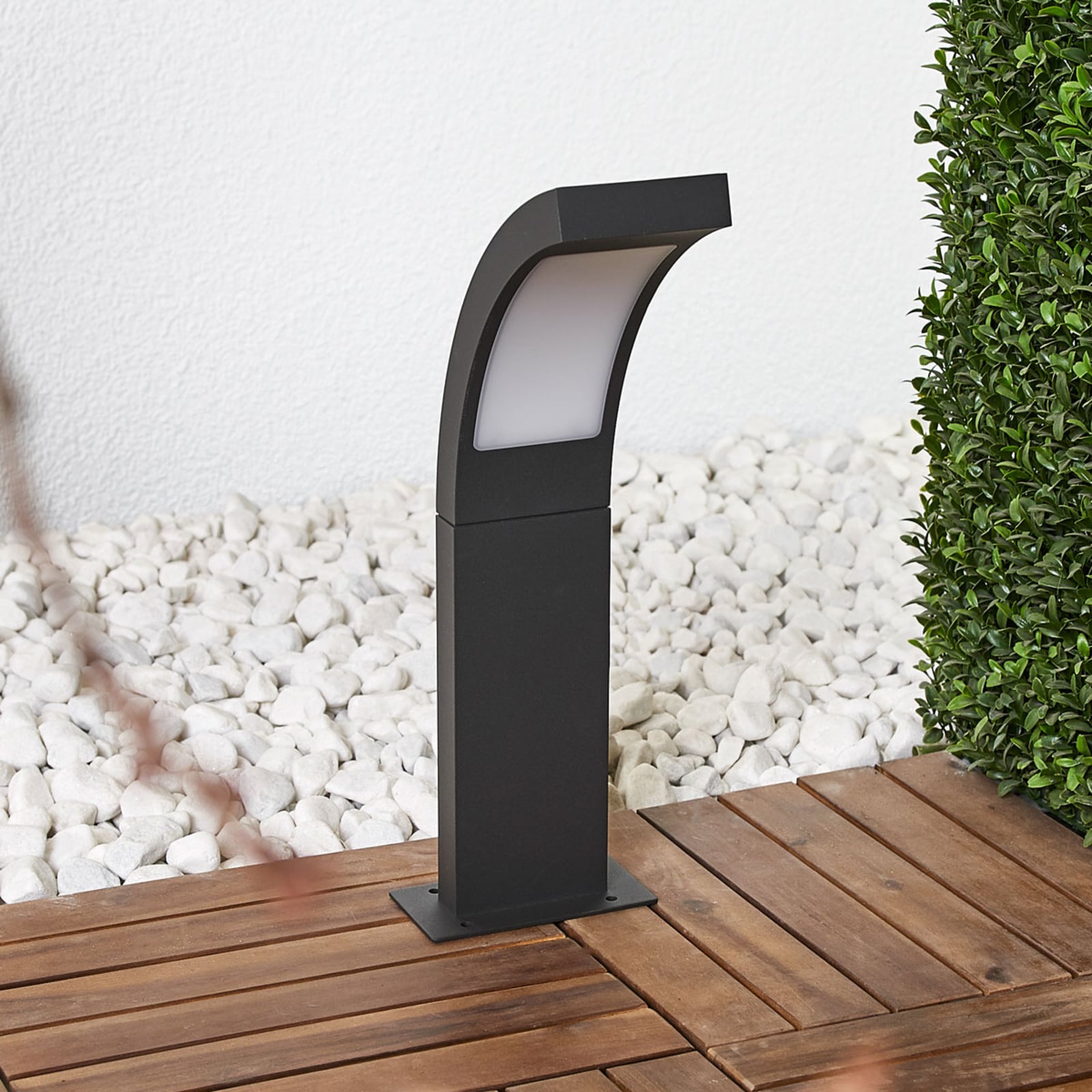 LED stolpelampe Juvia antrasitt aluminium bakside