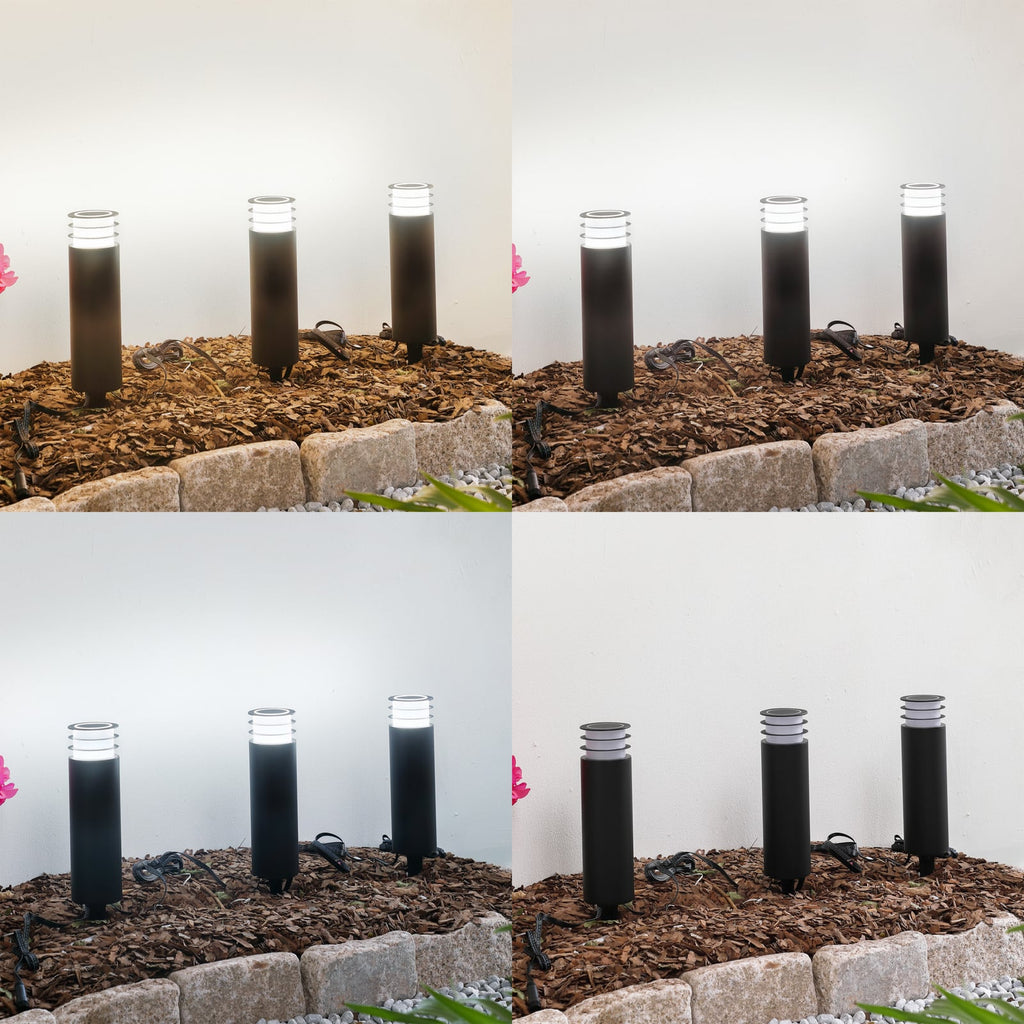LED stolpelampe Kaelo 3-pk dimbar CCT RGB IP44 detalj av lampe