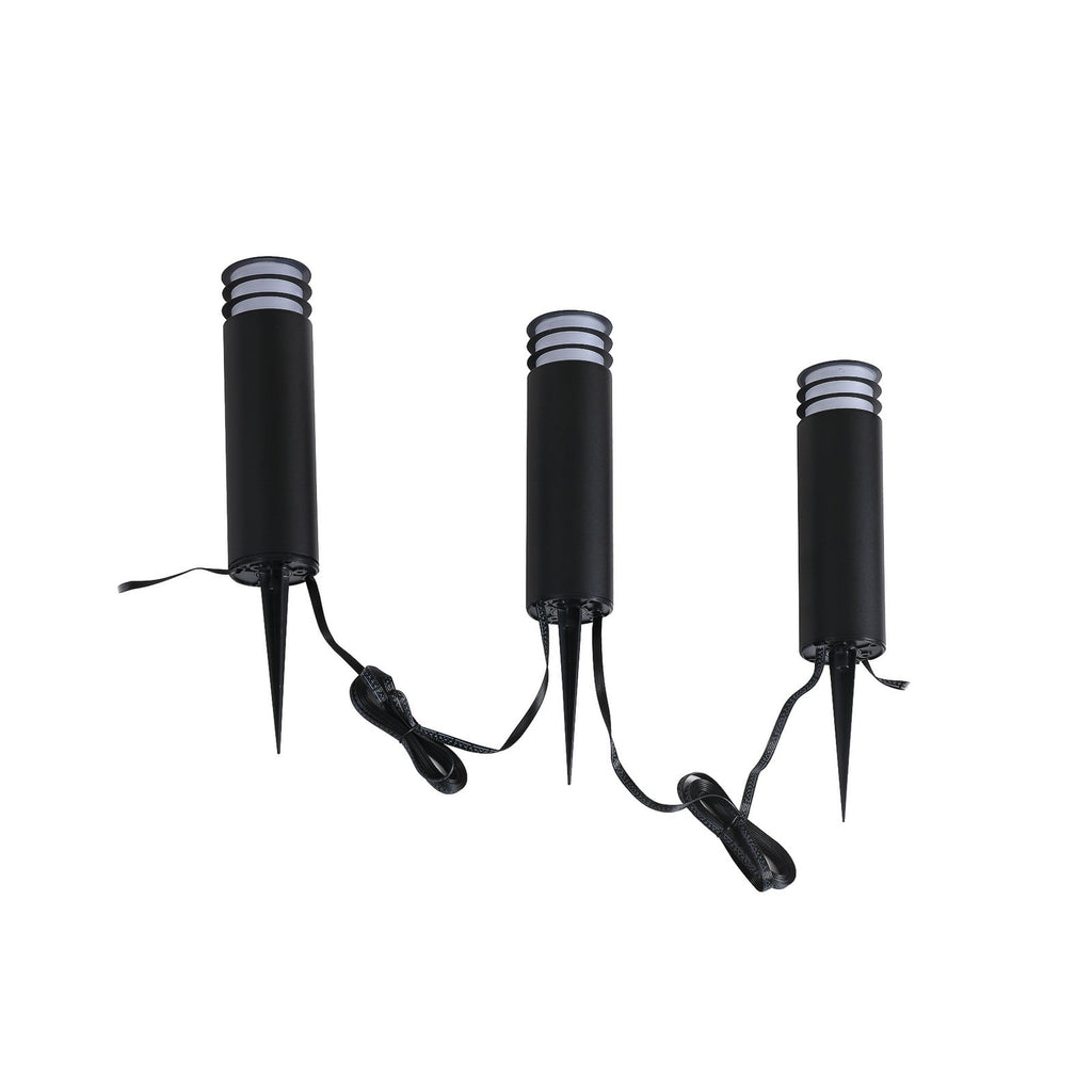 LED stolpelampe Kaelo 3-pk dimbar CCT RGB IP44 montert i hage