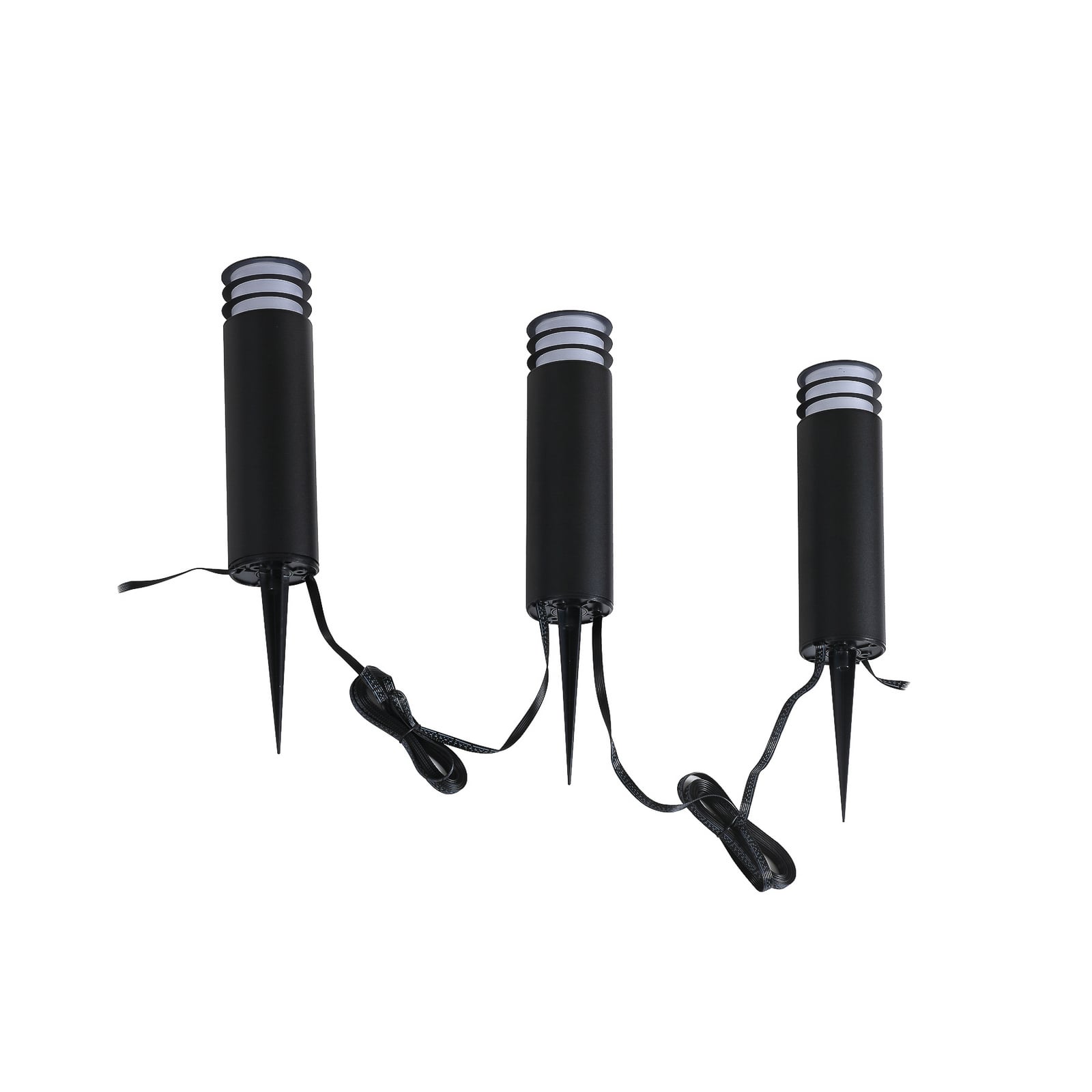 LED stolpelampe Kaelo 3-pk dimbar CCT RGB IP44 montert i hage