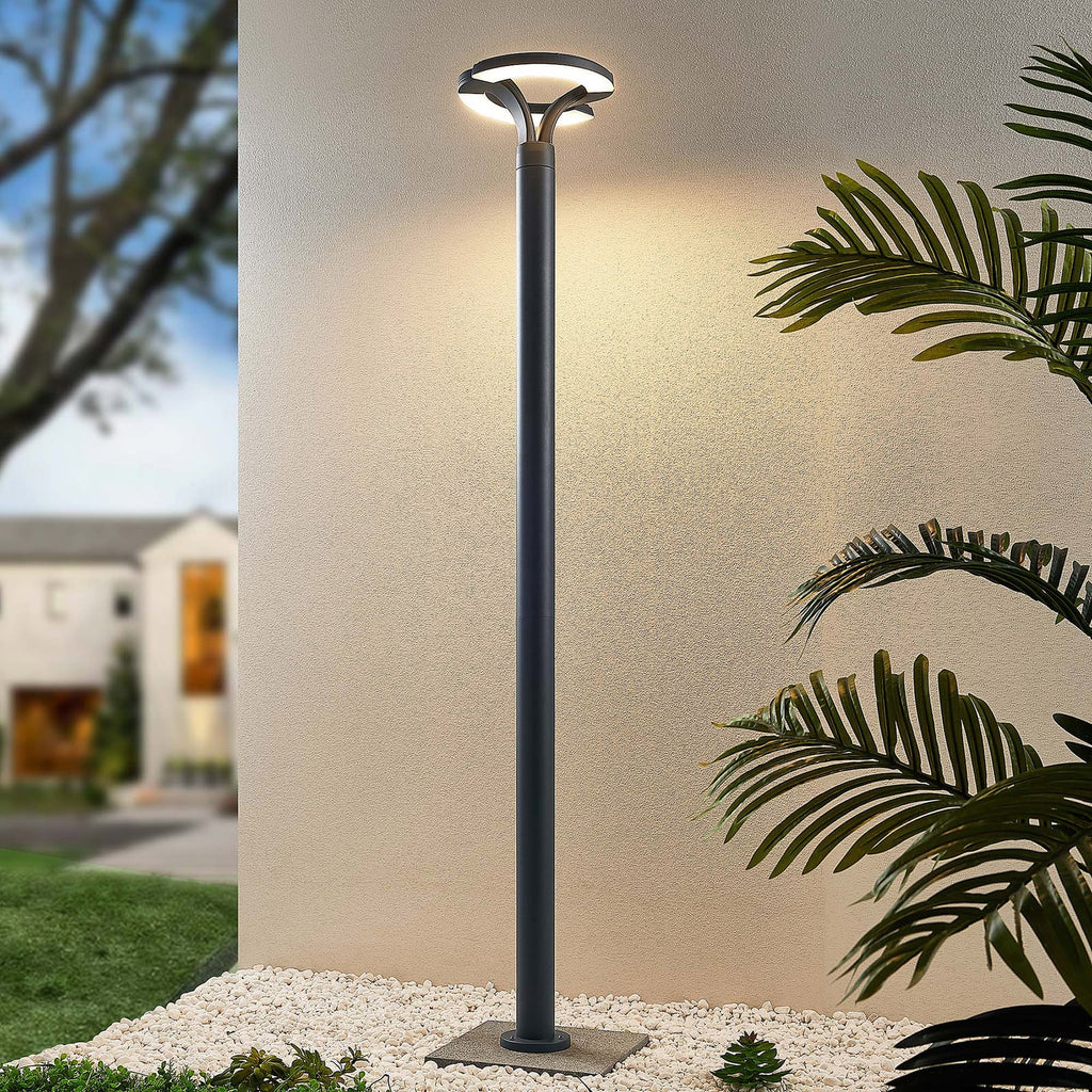 LED stolpelampe Keily sirkel antrasitt 160 cm IP54 forfra