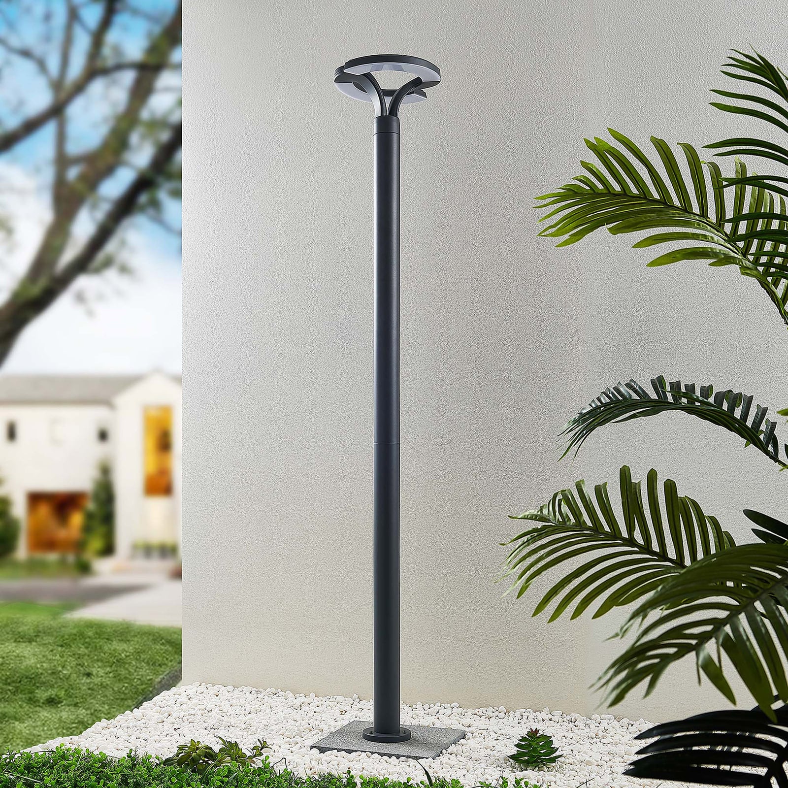 LED stolpelampe Keily sirkel antrasitt 160 cm IP54 bakside