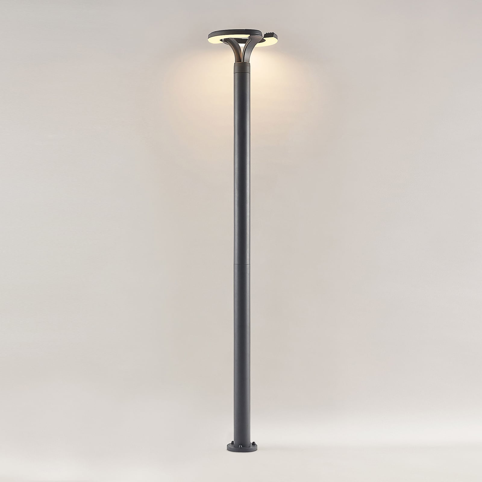 Montert LED stolpelampe Keily sirkel antrasitt 160 cm IP54 i hage