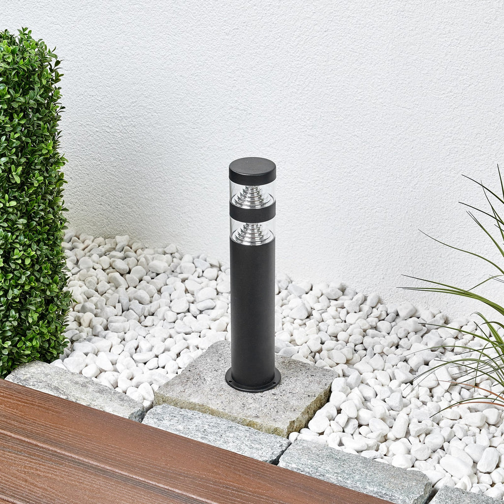 LED stolpelampe Lanea rustfritt stål svart 40 cm IP44 bakside