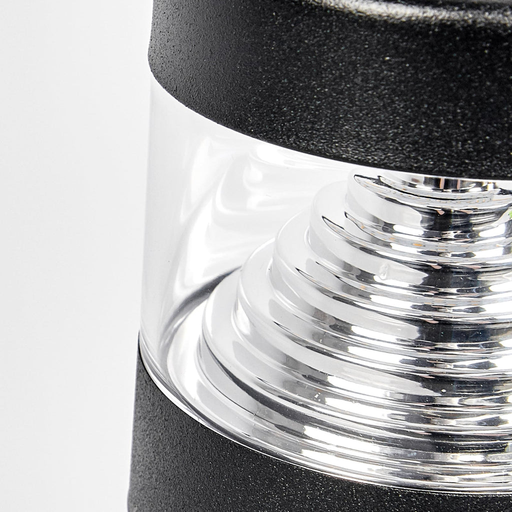 LED stolpelampe Lanea rustfritt stål svart 40 cm IP44 sett fra siden