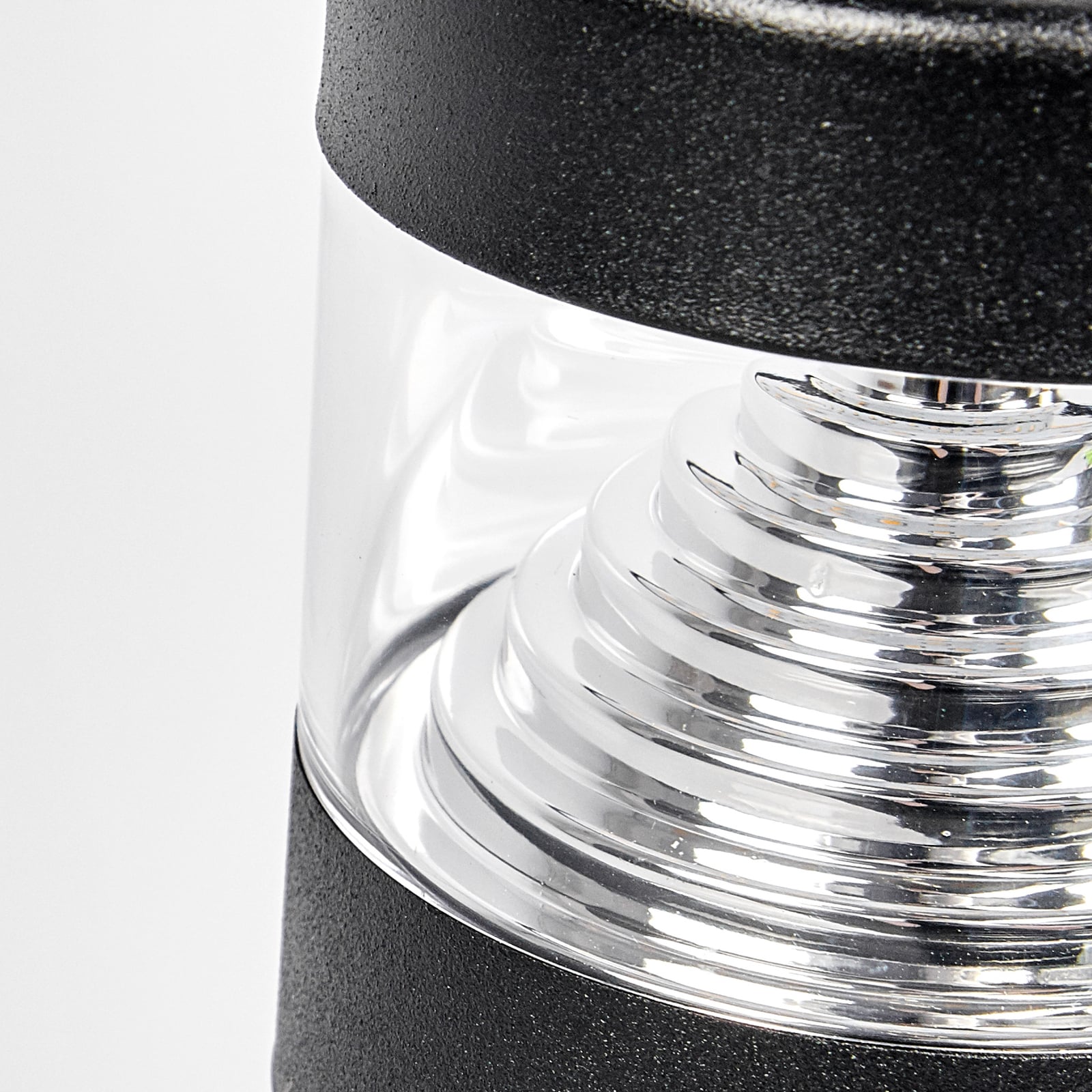 LED stolpelampe Lanea rustfritt stål svart 40 cm IP44 sett fra siden