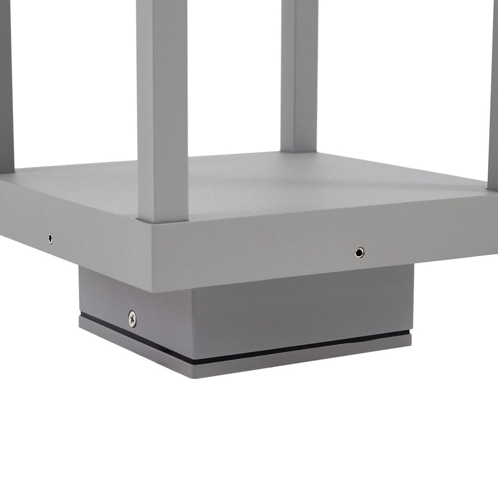 LED stolpelampe Lealan aluminium lysegrå side