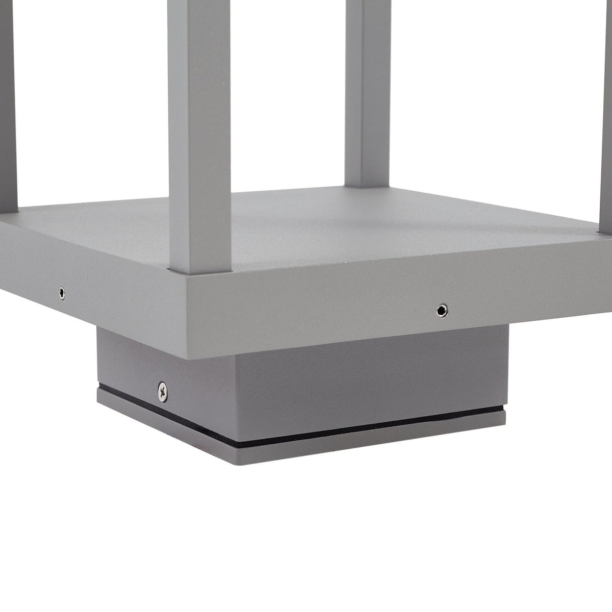LED stolpelampe Lealan aluminium lysegrå side