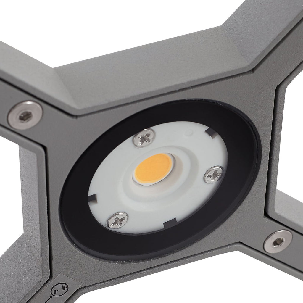 LED stolpelampe Lealan aluminium lysegrå top view