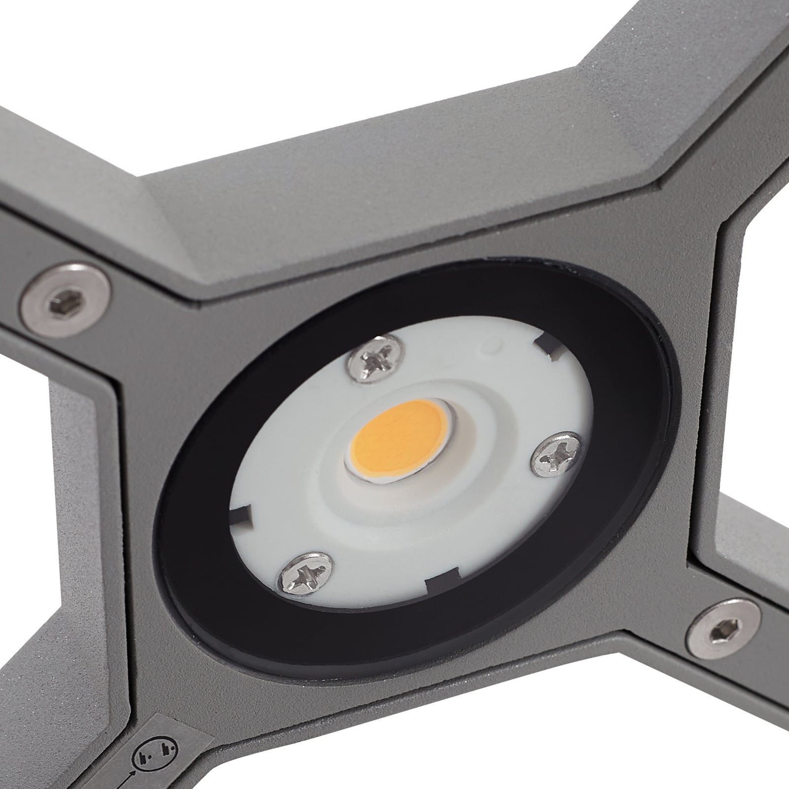LED stolpelampe Lealan aluminium lysegrå top view