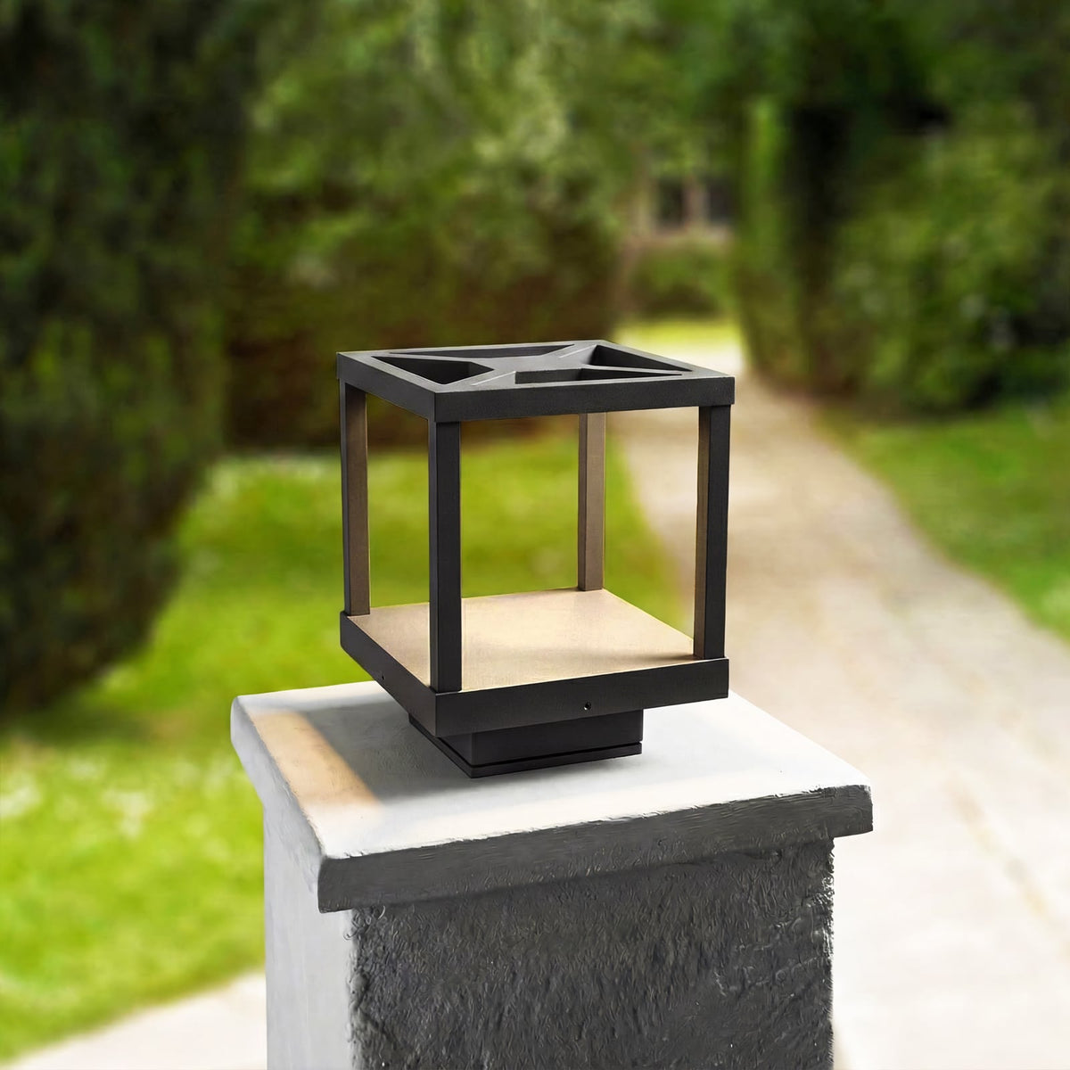 LED stolpelampe Lealan grafitt aluminium bakside