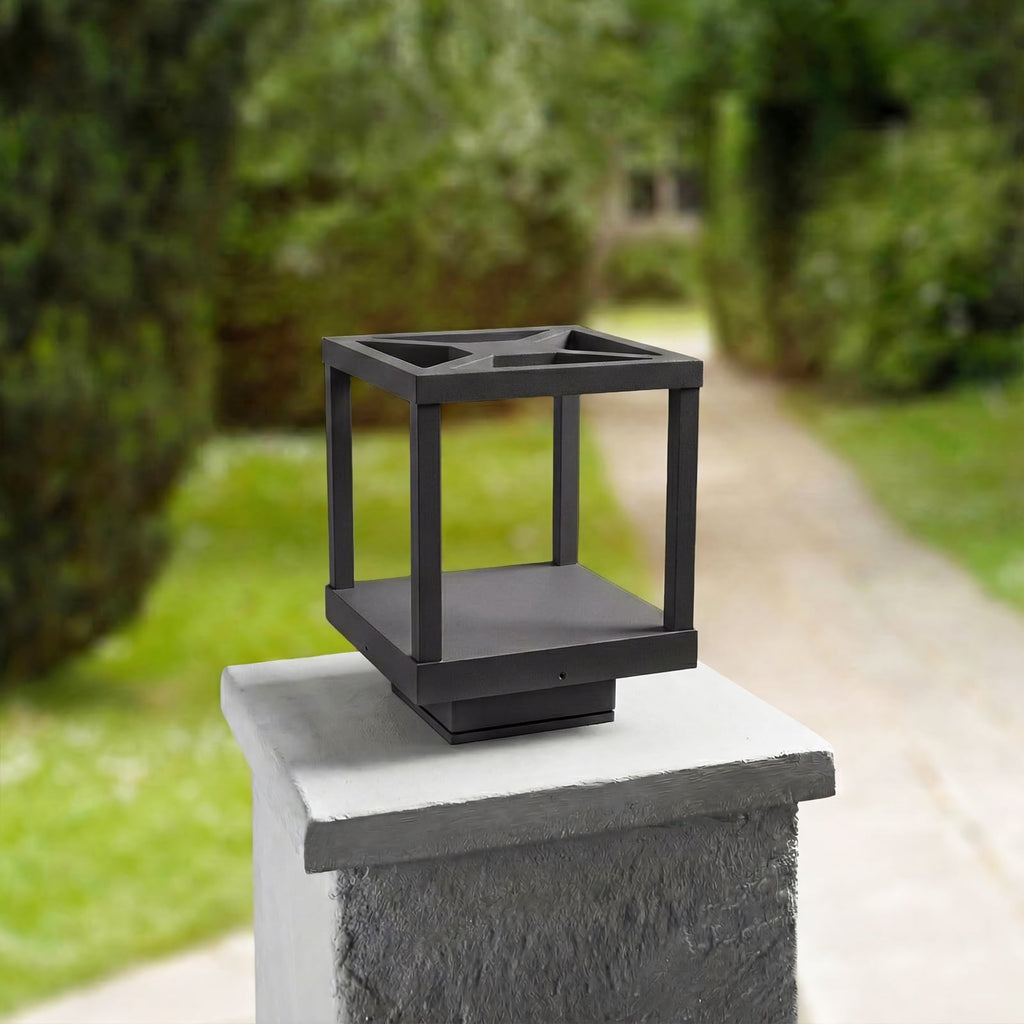 LED stolpelampe Lealan grafitt aluminium detalj