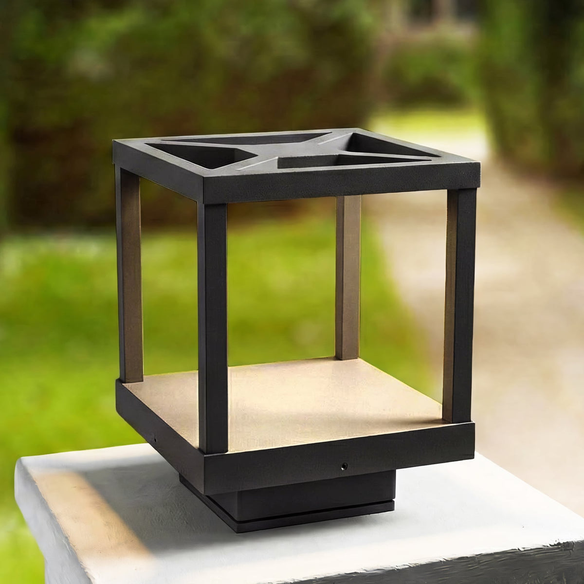 LED stolpelampe Lealan grafitt aluminium forfra
