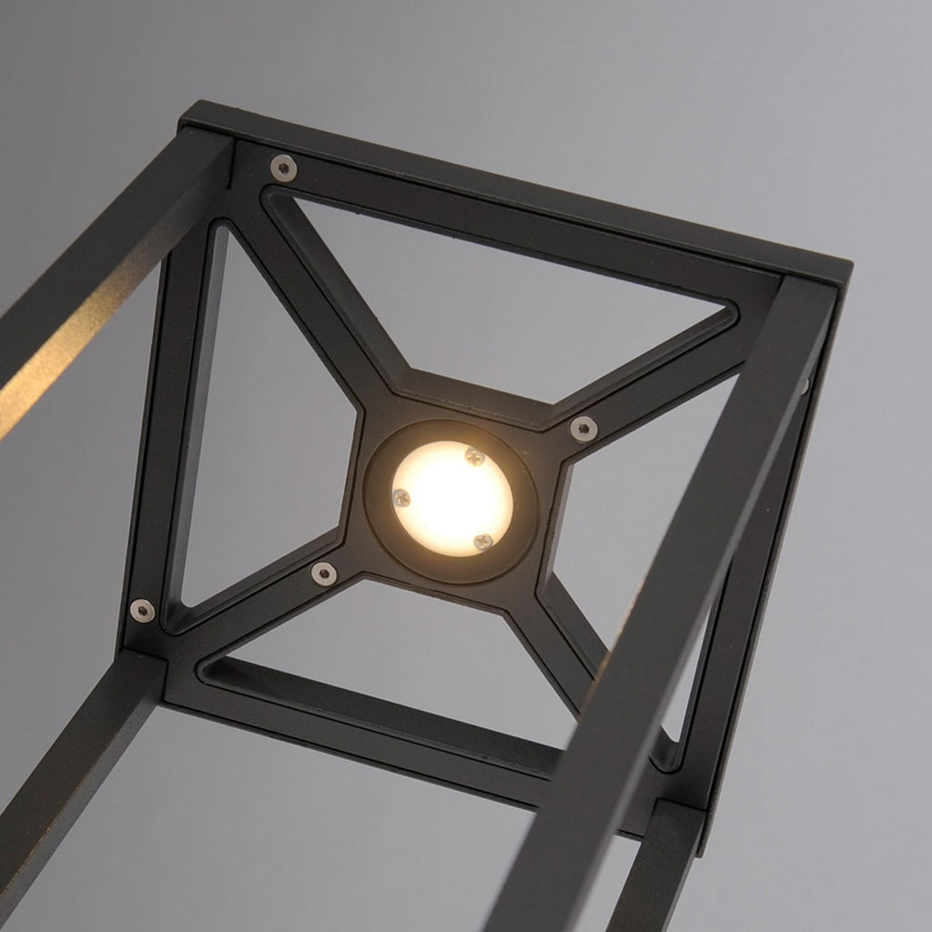 LED stolpelampe Lealan grafitt aluminium med varm hvit belysning