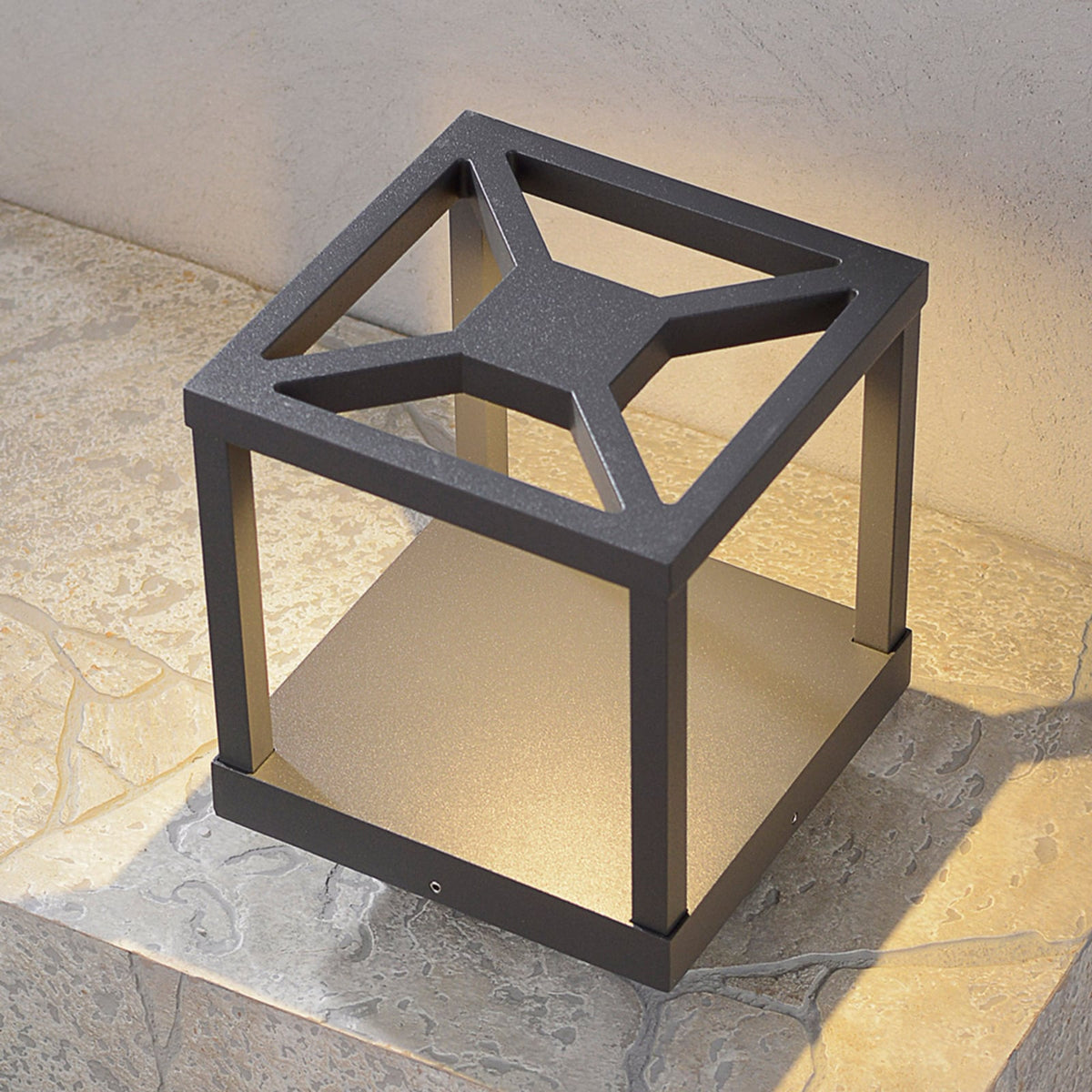 LED stolpelampe Lealan grafitt aluminium side