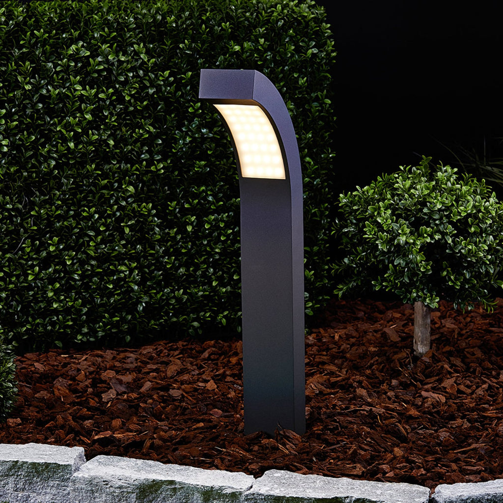 LED stolpelampe Lennik antrasitt aluminium forfra