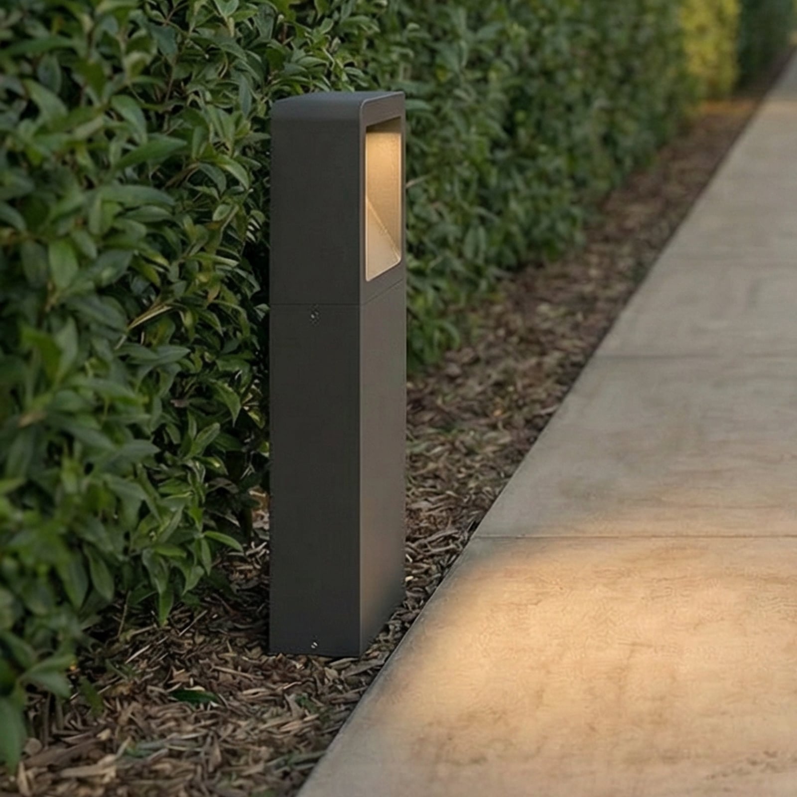 LED stolpelampe Leya antrasitt aluminium forfra