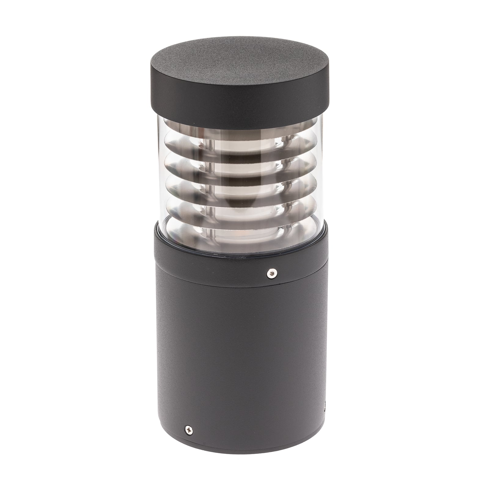 LED stolpelampe Lucius sylindrisk antrasitt Ø12 cm IP54 montert ute