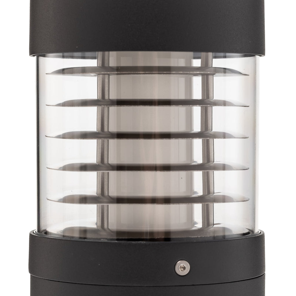 LED stolpelampe Lucius sylindrisk antrasitt Ø12 cm IP54 lyser i mørket