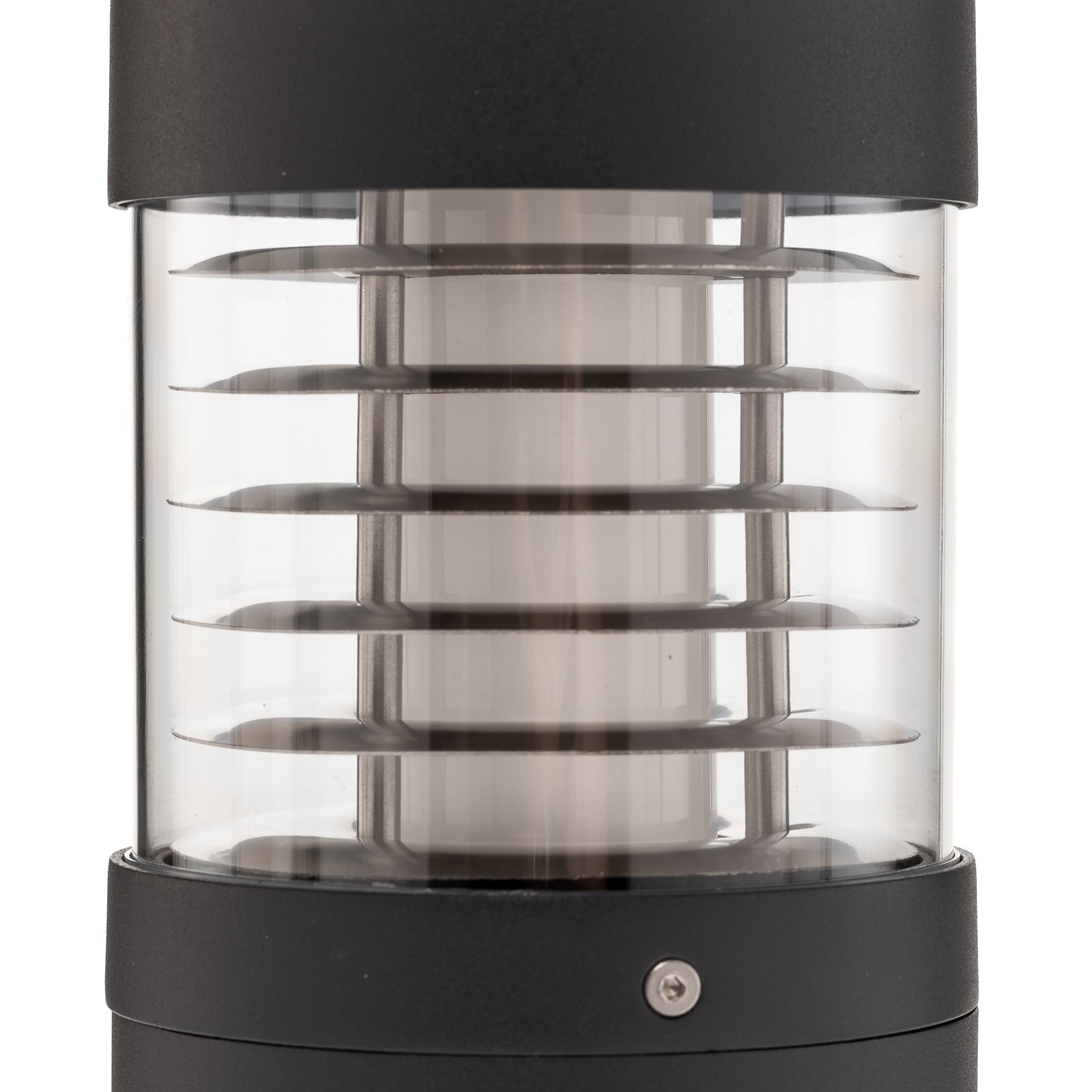 LED stolpelampe Lucius sylindrisk antrasitt Ø12 cm IP54 lyser i mørket