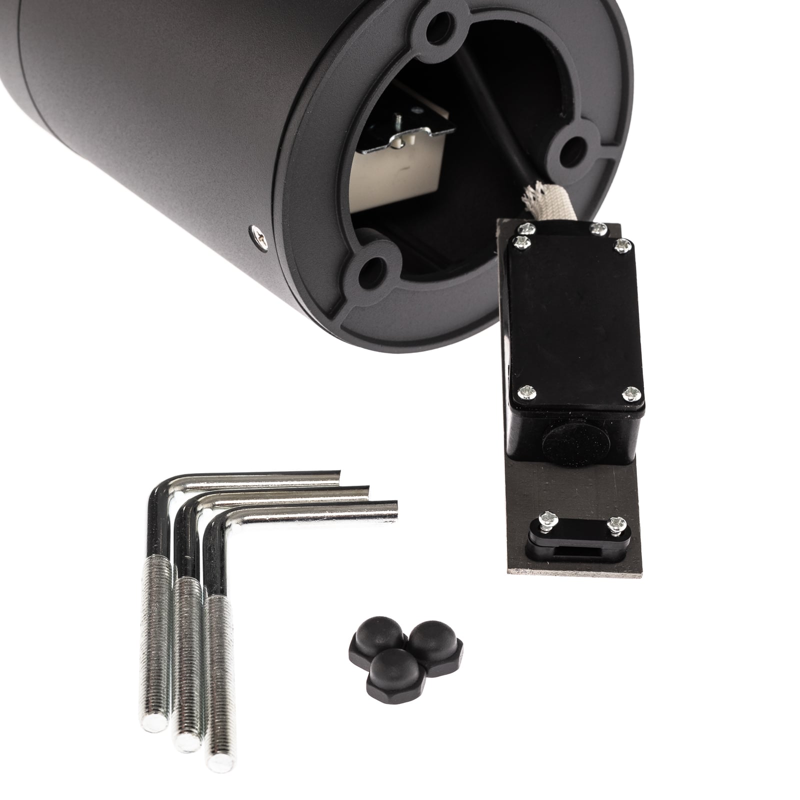LED stolpelampe Lucius sylindrisk antrasitt Ø12 cm IP54 sideprofil