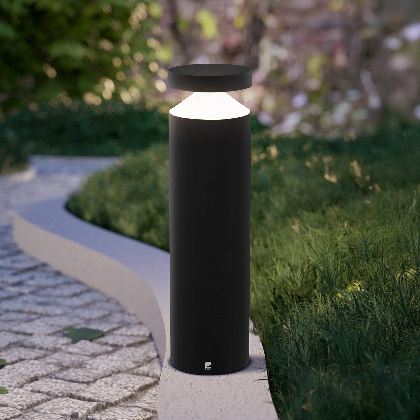 LED stolpelampe Melzo svart forfra