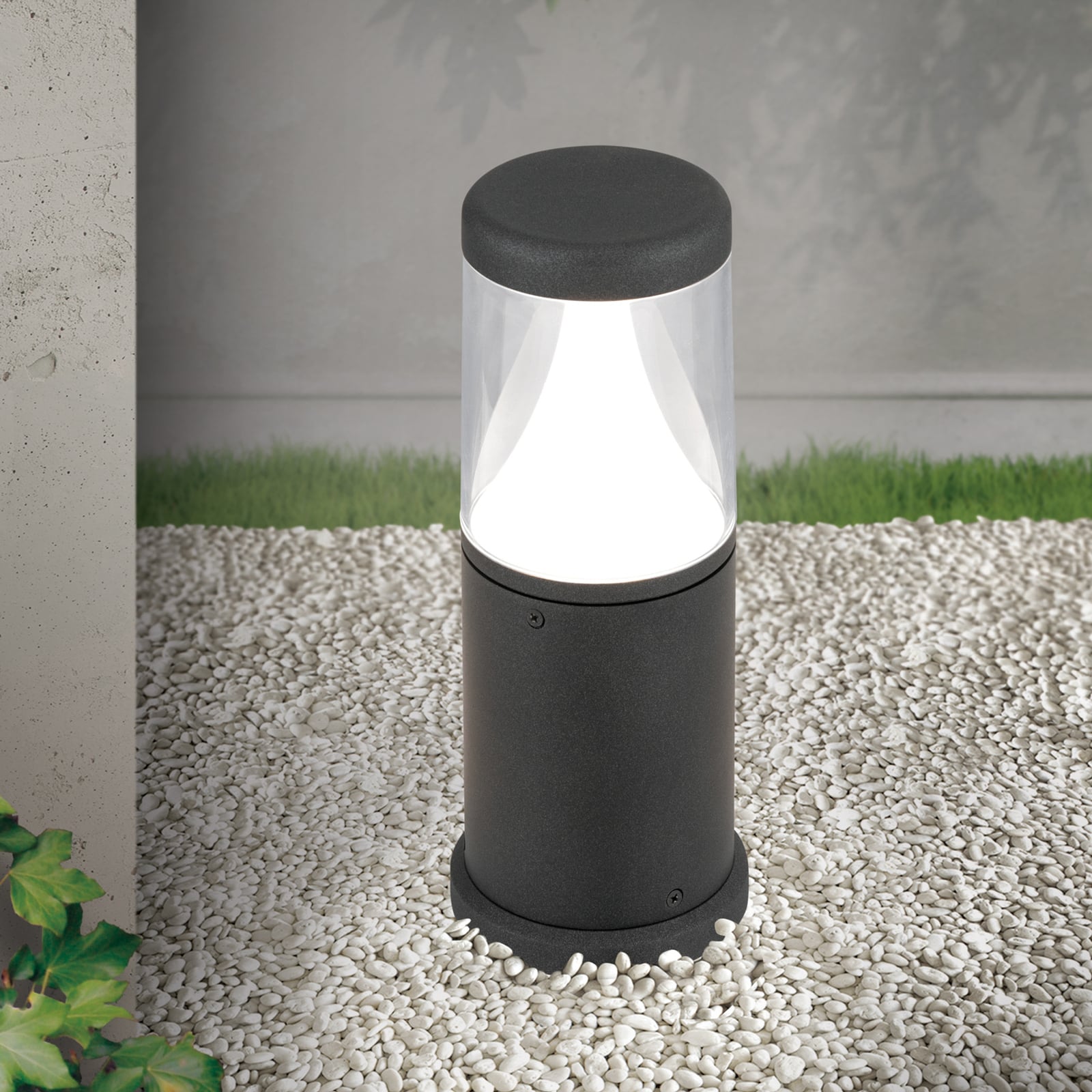 LED stolpelampe Midnight antrasitt 30 cm IP65 forfra