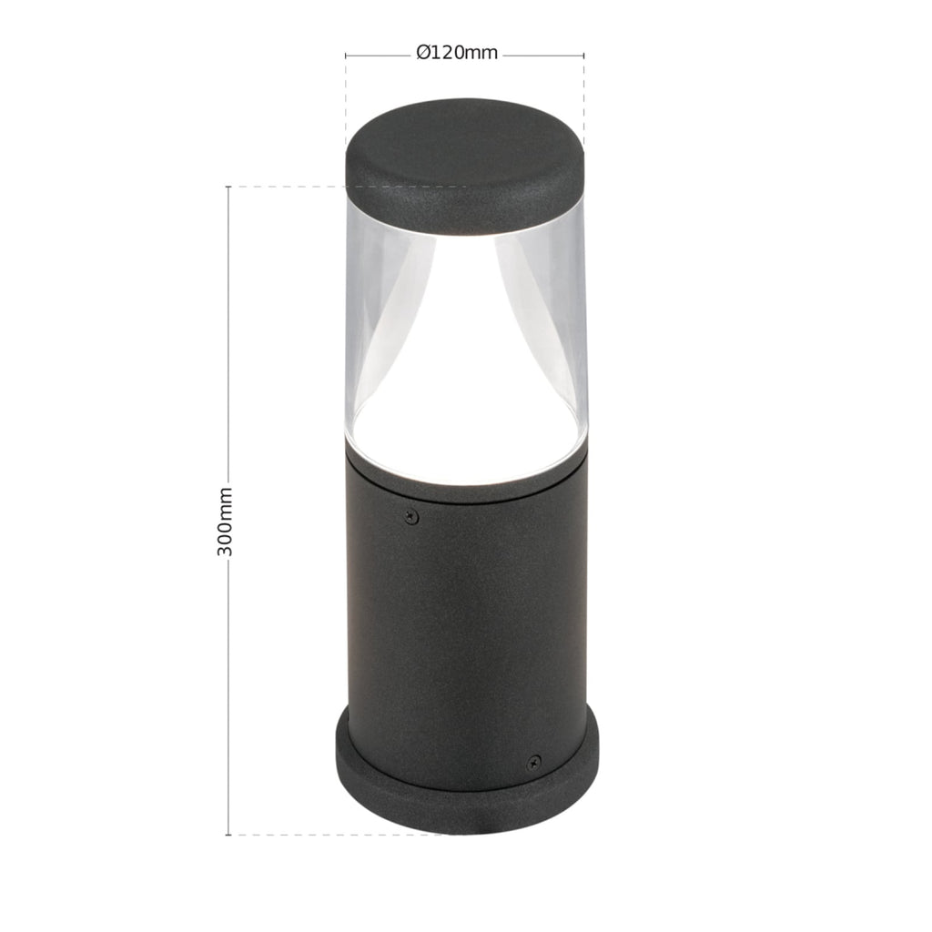 LED stolpelampe Midnight antrasitt 30 cm IP65 montert