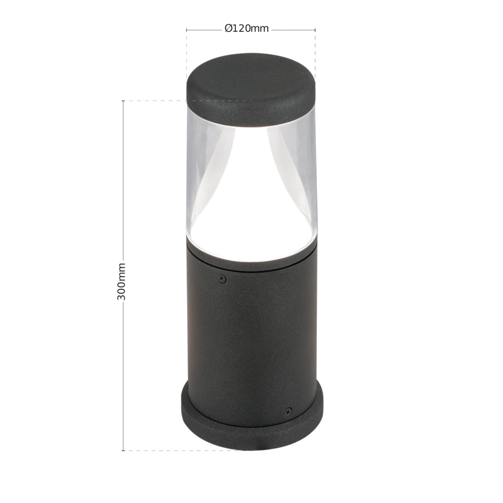 LED stolpelampe Midnight antrasitt 30 cm IP65 montert