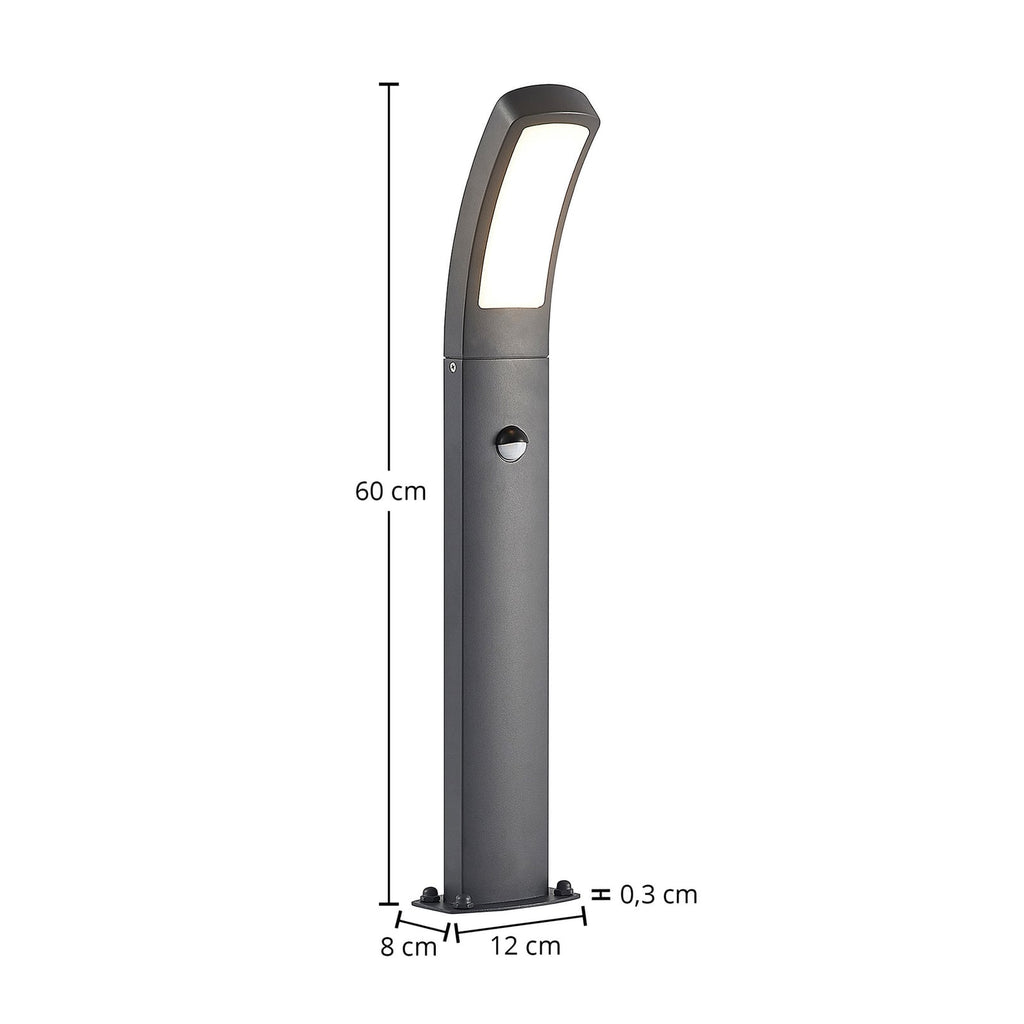 LED stolpelampe Moshe antrasitt 60 cm nærbilde av lampe