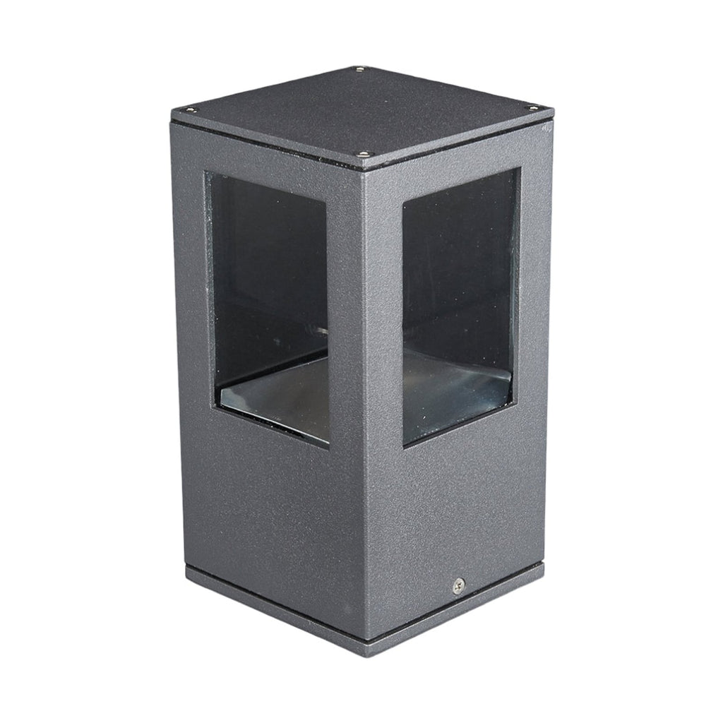 LED stolpelampe Nicola antrasitt aluminium detalj av glass