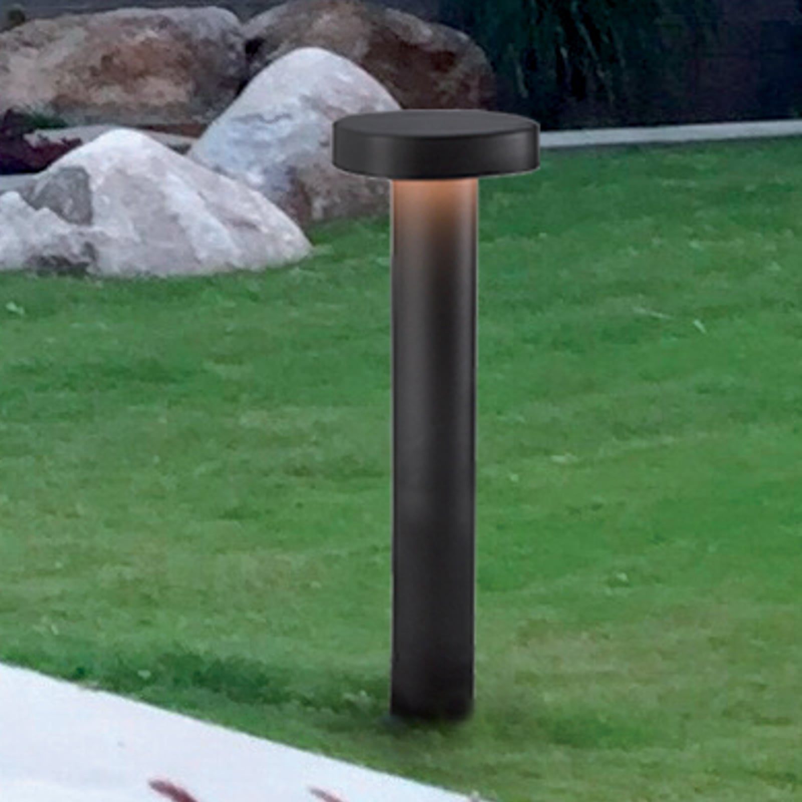 LED stolpelampe Onda svart aluminium 50 cm forfra