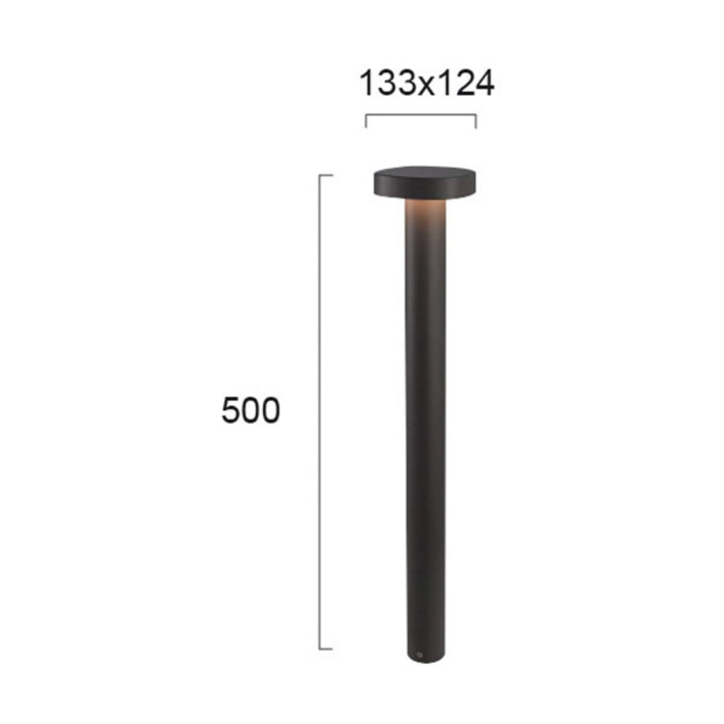 LED stolpelampe Onda svart aluminium 50 cm montert i uteområde
