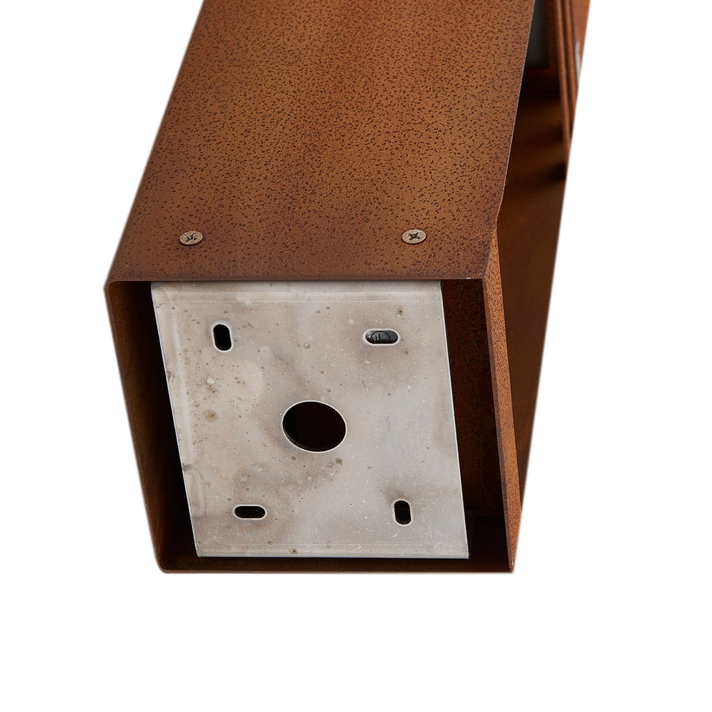 Sideprofil av LED stolpelampe Oxido rustfarget cortenstål 50 cm