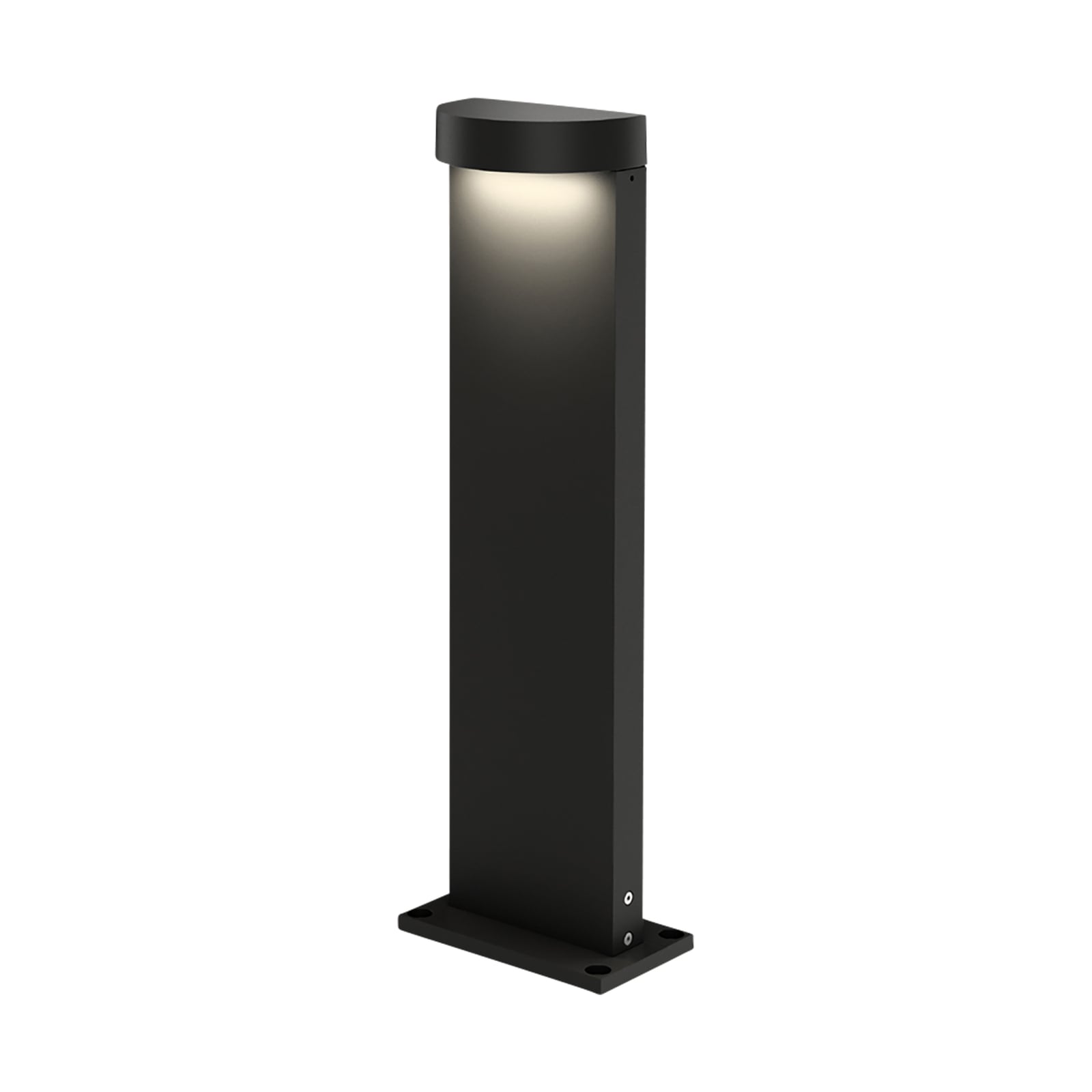 LED stolpelampe Palos Round 1.0 svart 50 cm dimbar IP65 fra forfra