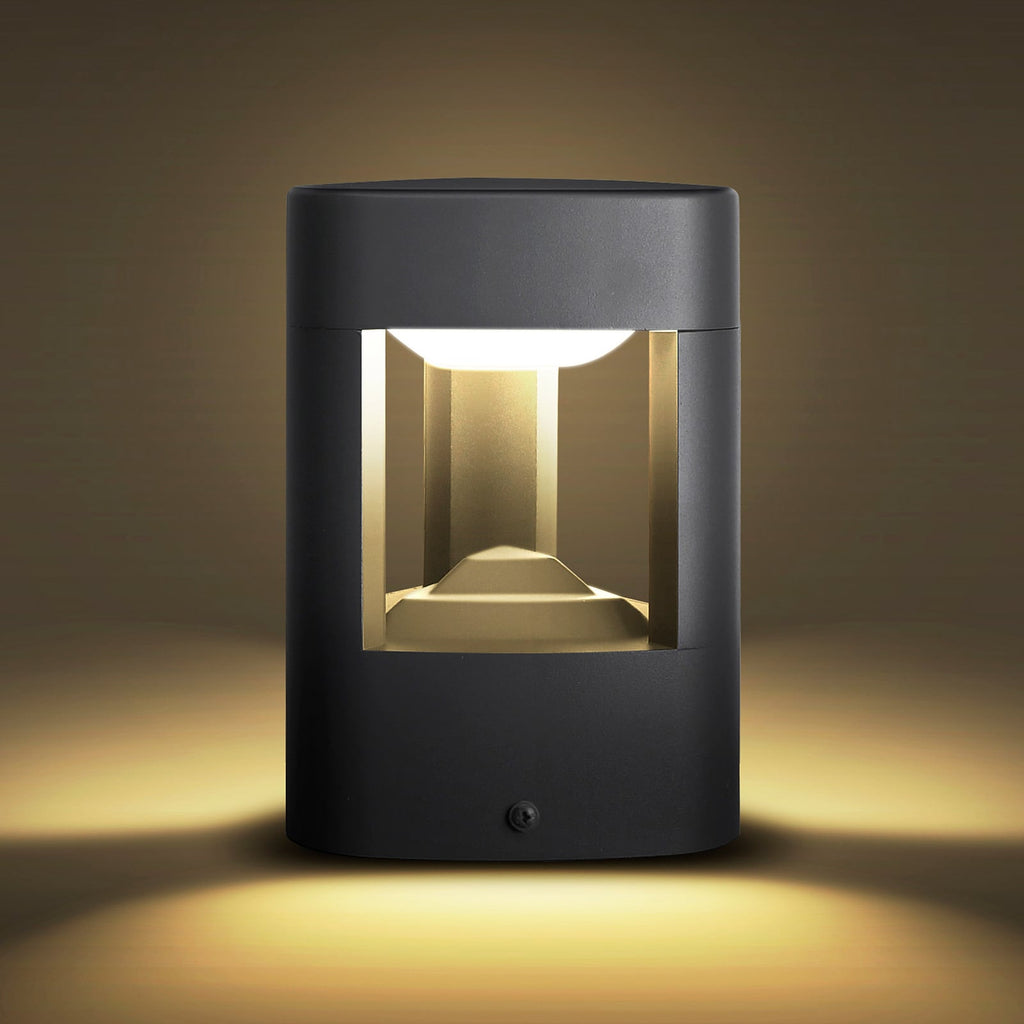 LED stolpelampe Pirron trekantet antrasitt 20 cm IP54 forfra